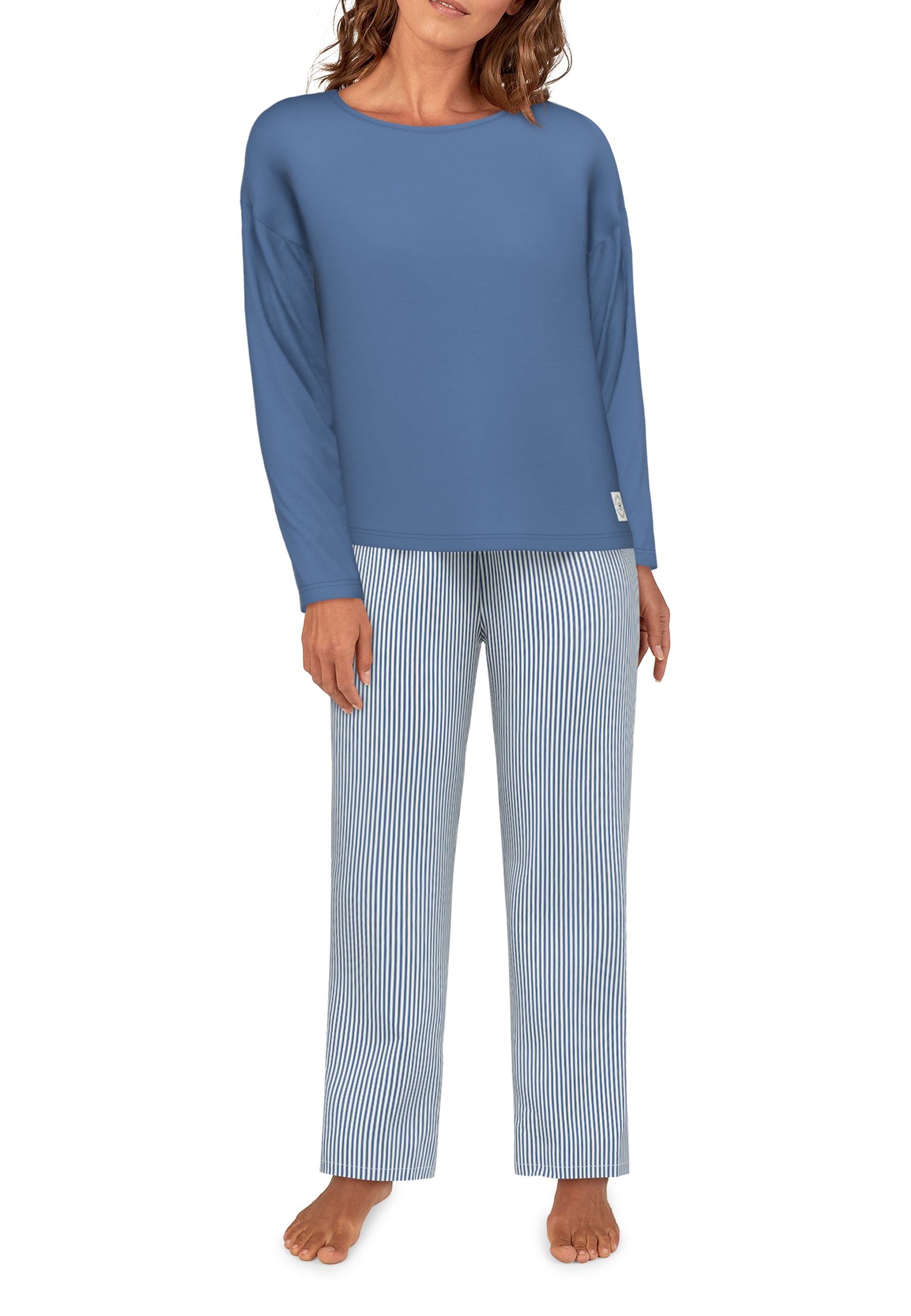 TOM TAILOR Pyjama »Positivism« 2 pièces Streifendesign, Langarm, Rundhalsausschnitt, lange Hose, Baumwollmix