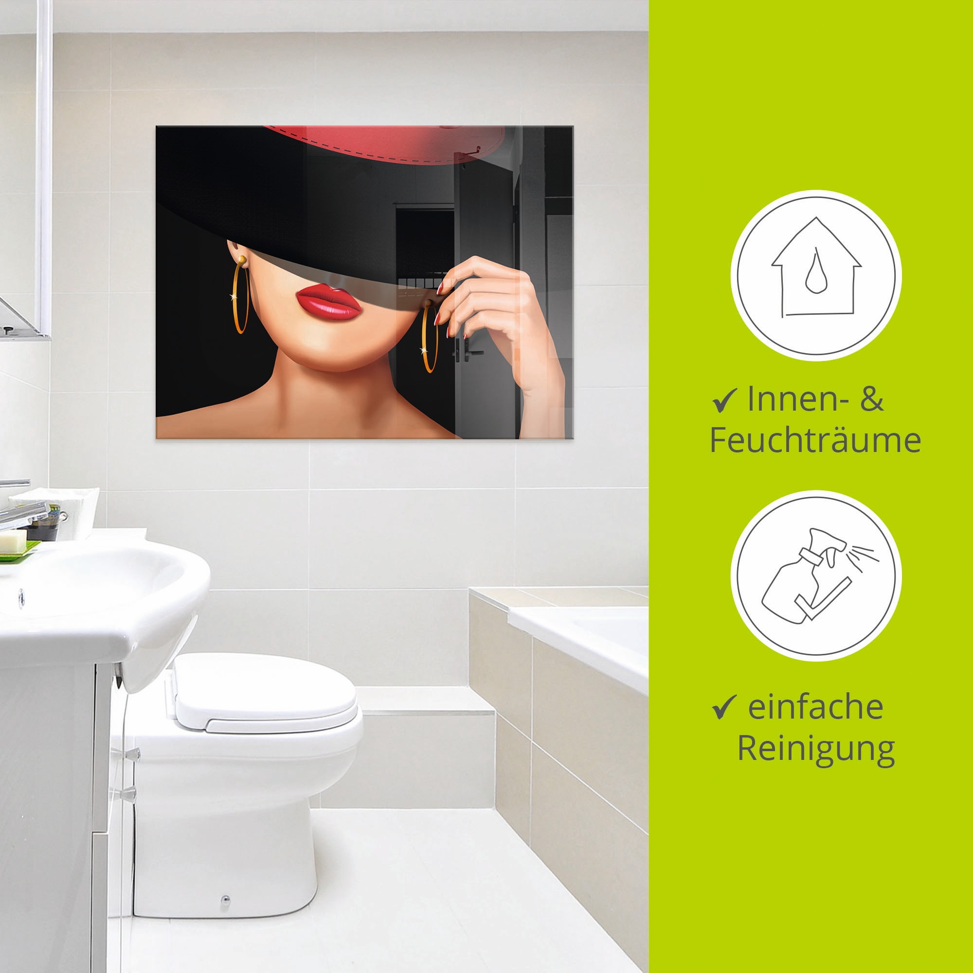 Artland Glasbild »Die Lady von der Rennbahn« Frau 1 Stk. tlg. in verschiedenen Grössen