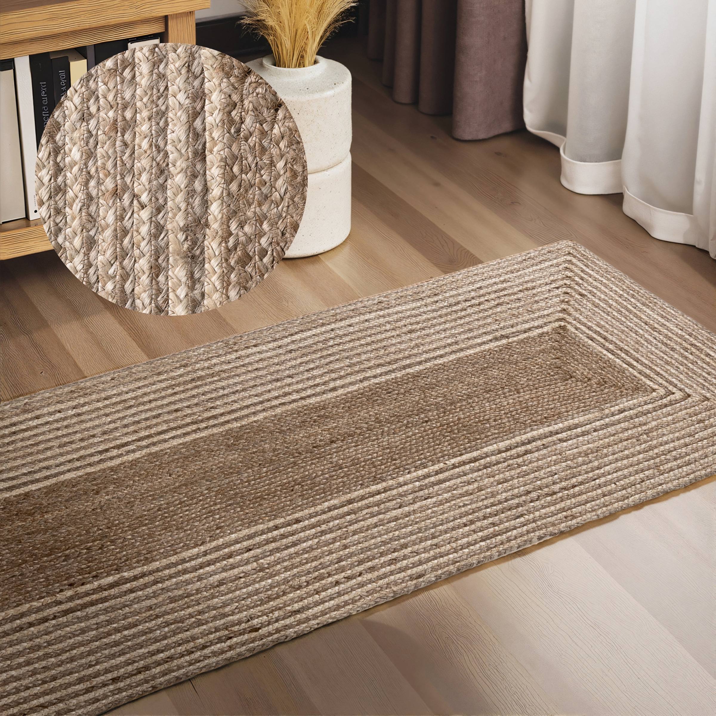 HANSE Home Tapis »Juno Line  Juteteppich« Rectangulaire 9 mm Höhe jute, forme, fait main, tapis de salon, tapis naturel, salon
