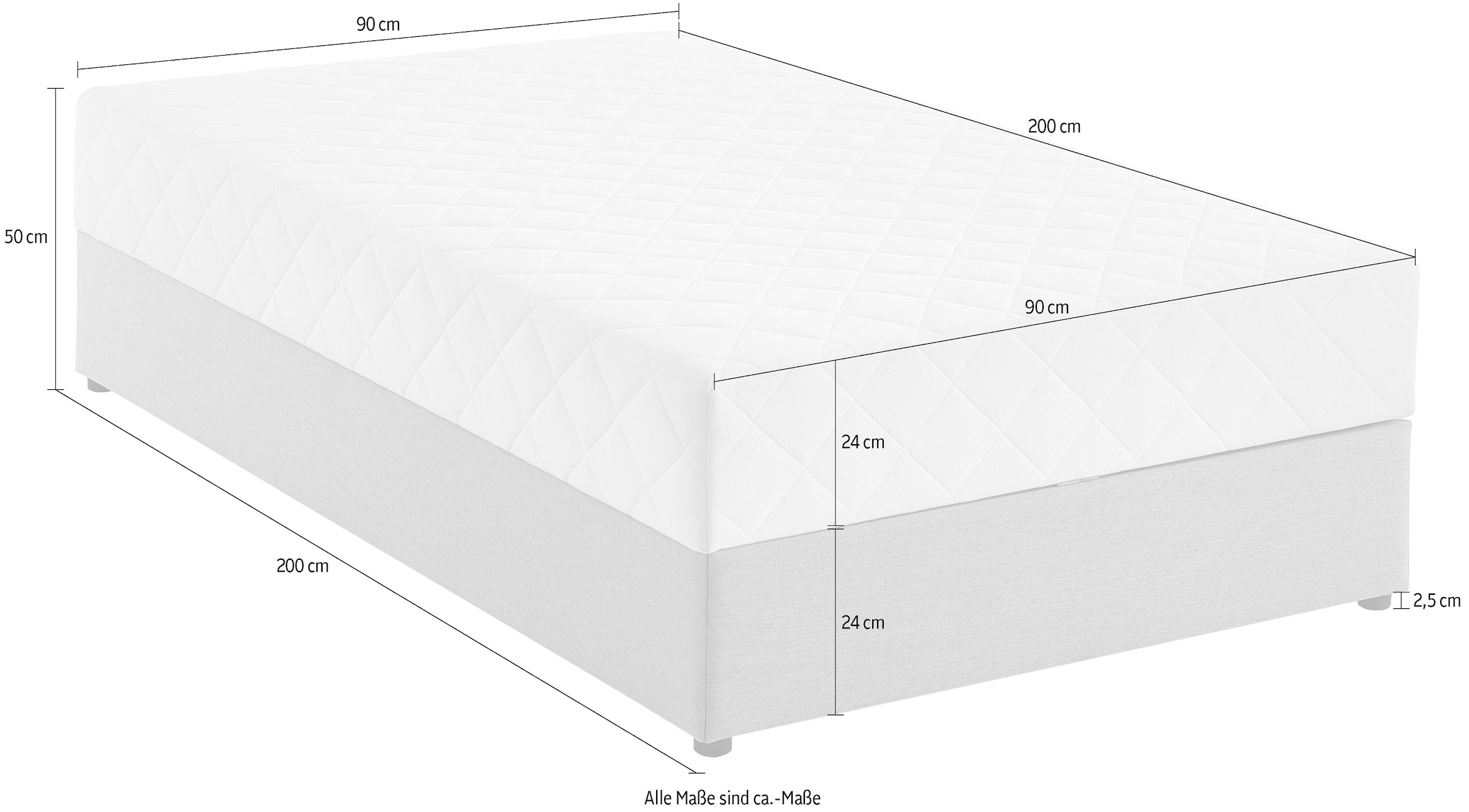 ATLANTIC home collection Boxbett »BELINA« mit Taschenfederkernmatratze und geräumigem Bettkasten