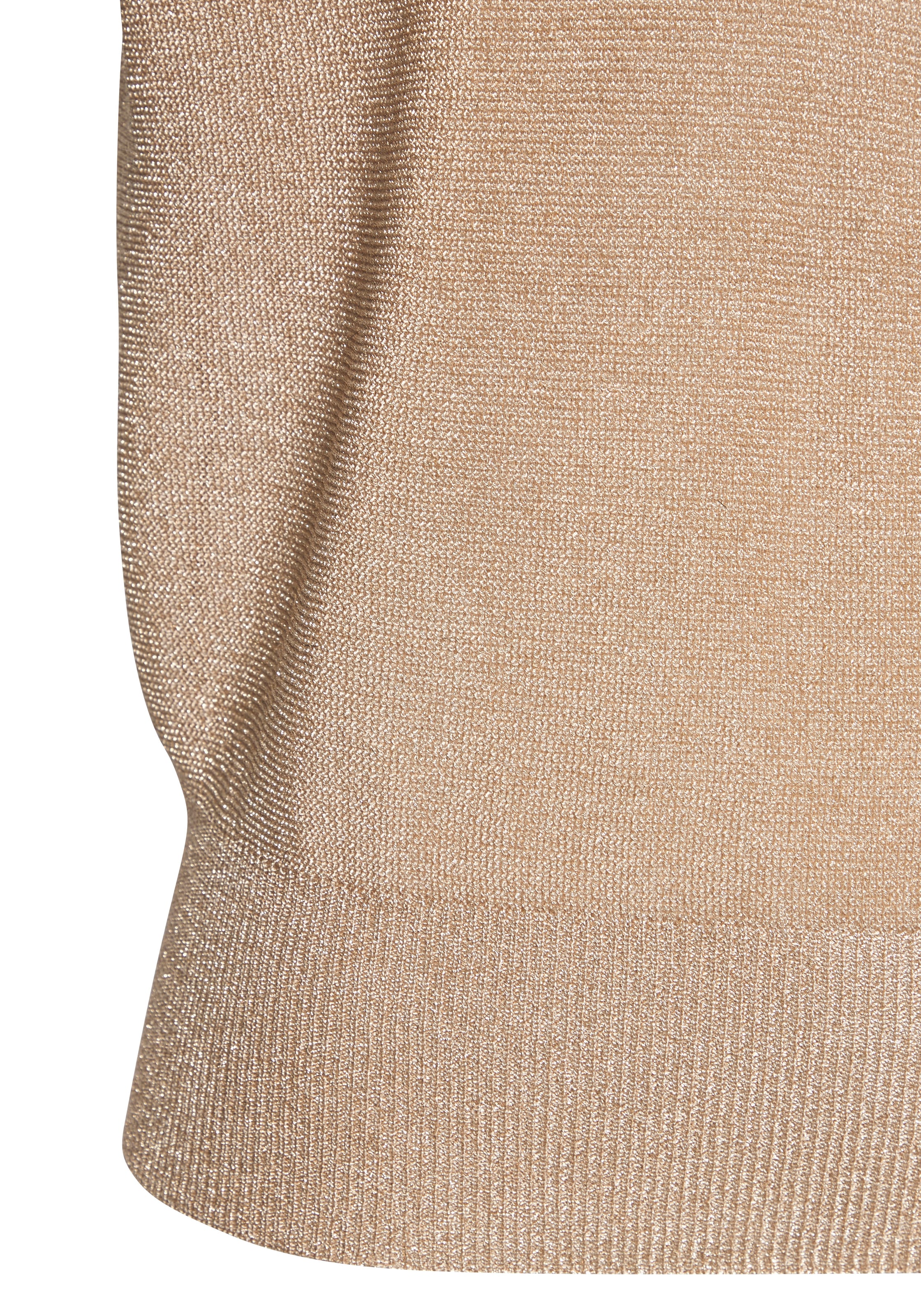 LASCANA Kurzarmpullover aus Glitzergarn mit Gliederketten-Detail