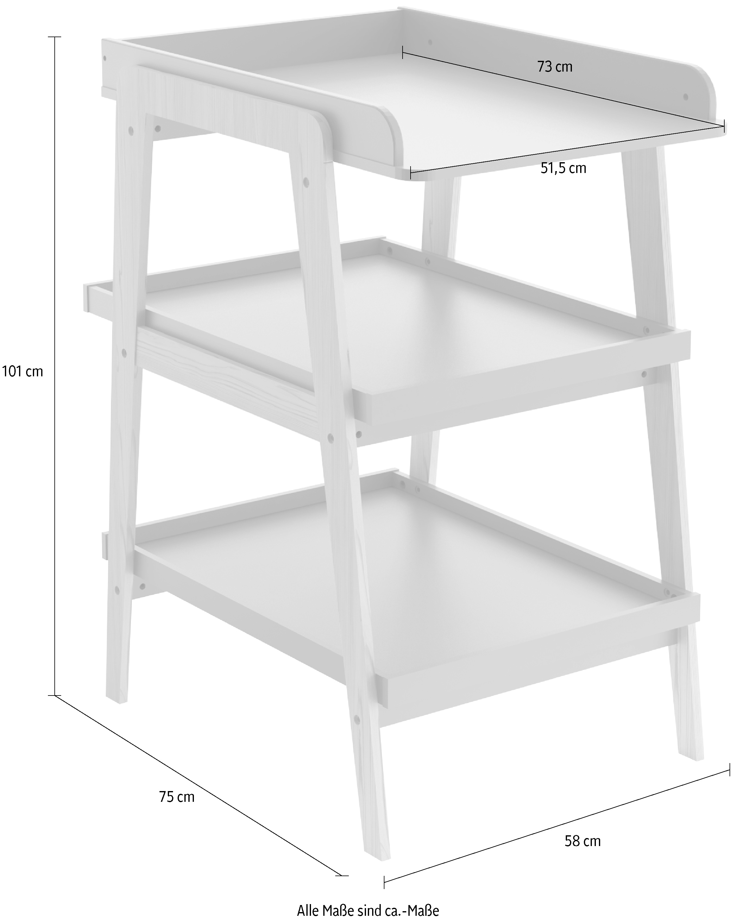 Demeyere GROUP Wickelkommode »Tsuga« Wickelkommode PRAKTISCHE DESIGN 58 cm