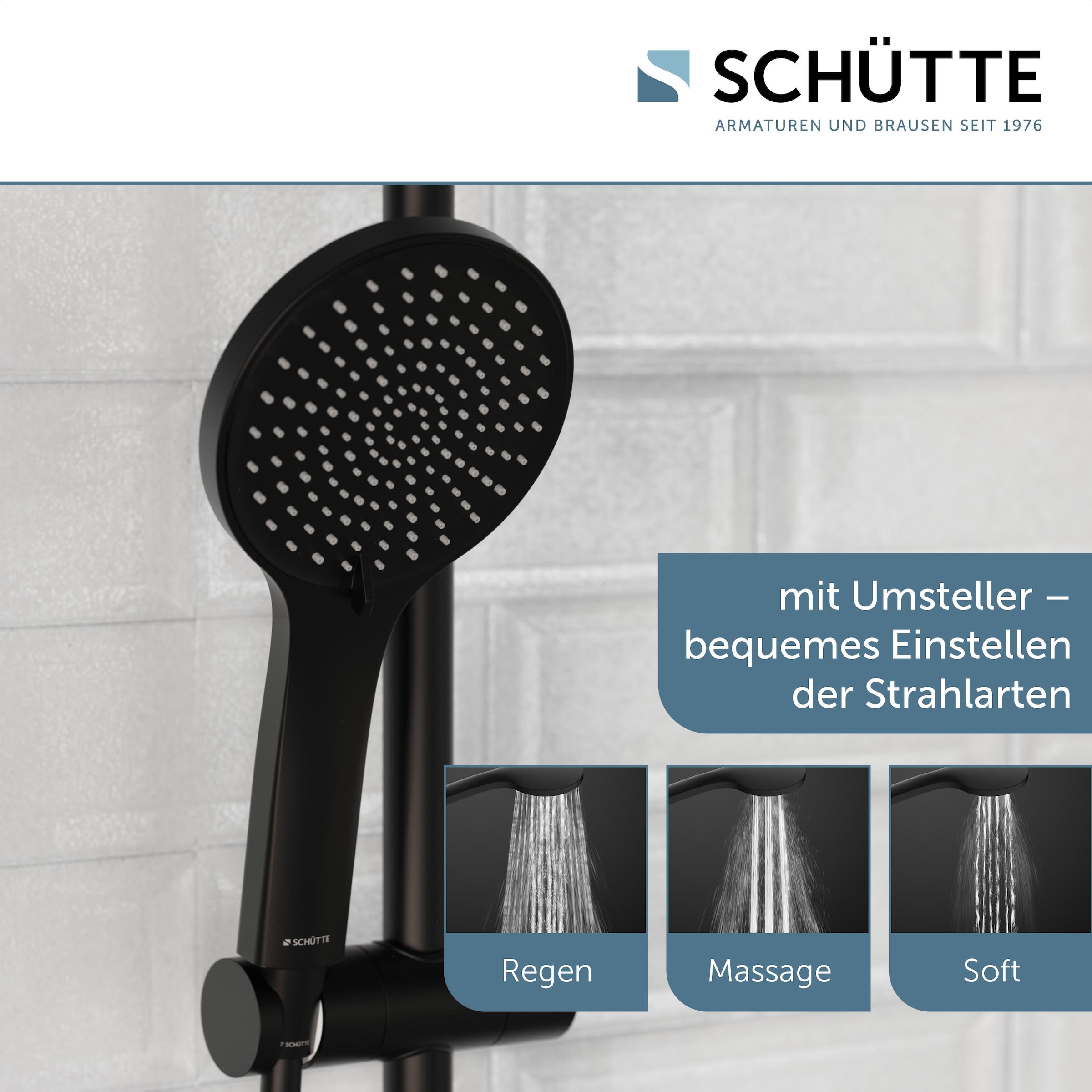 Schütte Duschbrause »TRENTO« Set,  mit Thermostatarmatur, 3-fach verstellbar, Antikalk-Noppen