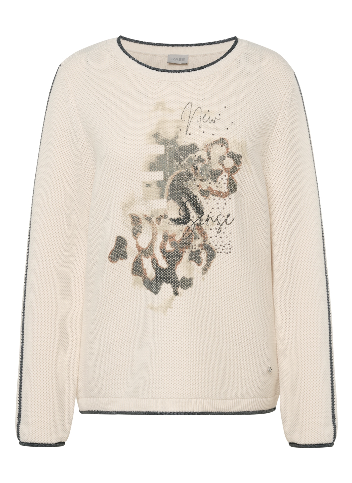 Rabe Pull à col rond mit intarsien Print