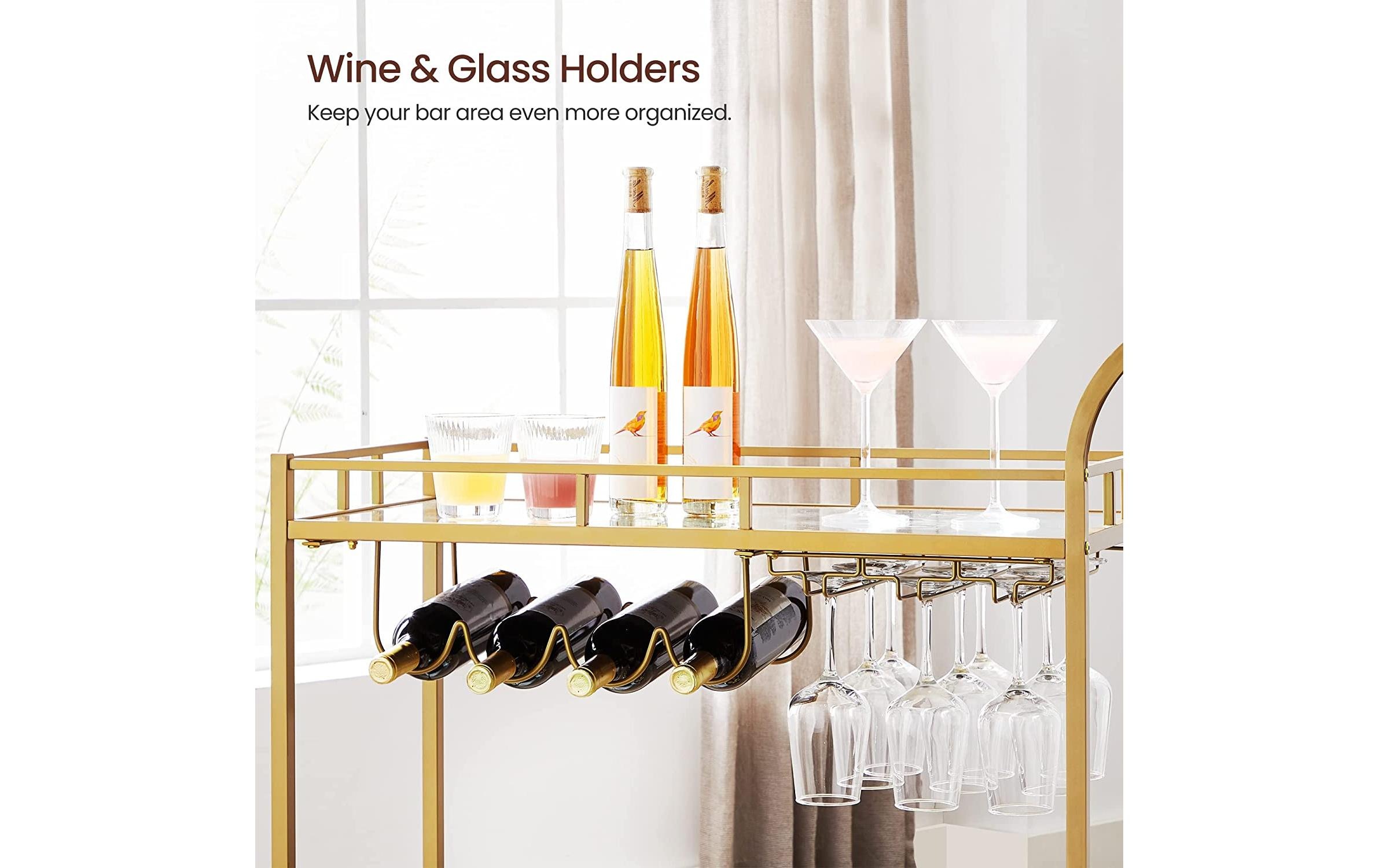 VASAGLE Chariot de service »mit Glasplatten 38 x 77.5 cm«