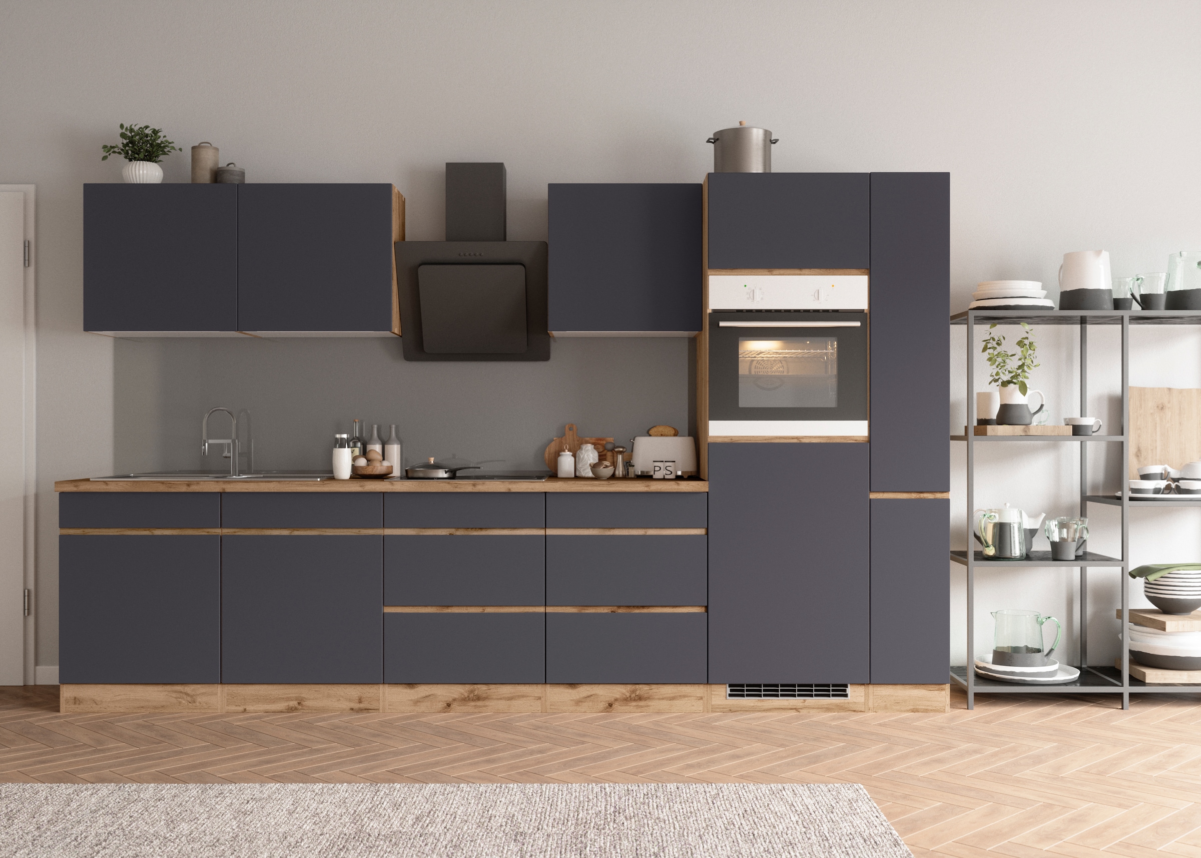 KOCHSTATION Kitchenette »KS-Riesa« largeur d'installation 330 cm, sans appareils électriques