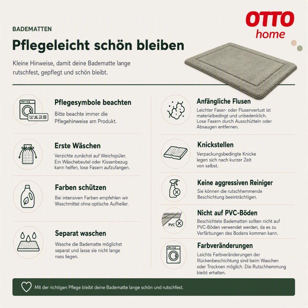 GOODproduct Badematte »Josie, Badvorleger, Badezimmer Teppich« Höhe 20 mm rutschhemmend beschichtet fussbodenheizungsgeeignet | schnell trocknend | strapazierfähig Badteppich, Badematten, rechteckig, rund & als 3-tlg. Set erhältlich