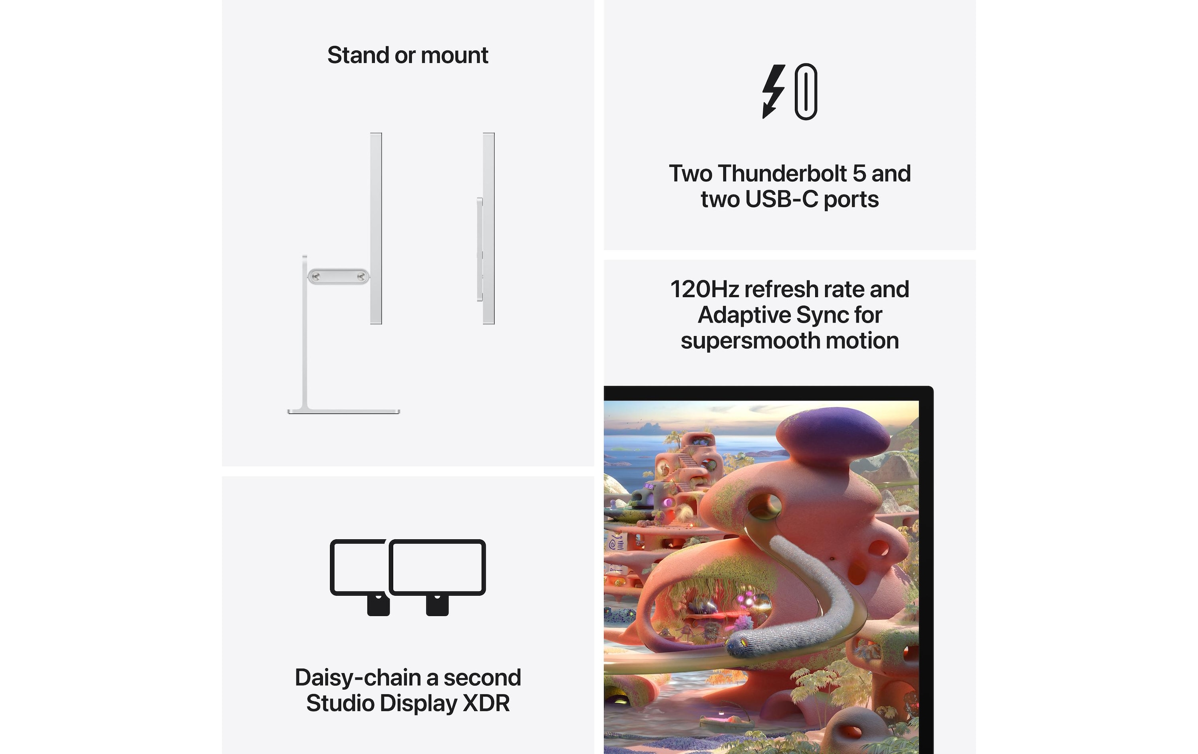 Apple Moniteur LED »27 Studio Dis­play XDR (Nanotexturglas, Height/Tilt-Stand)« 68,58 cm/27 ″  5120 x 2880 px 120 Hz