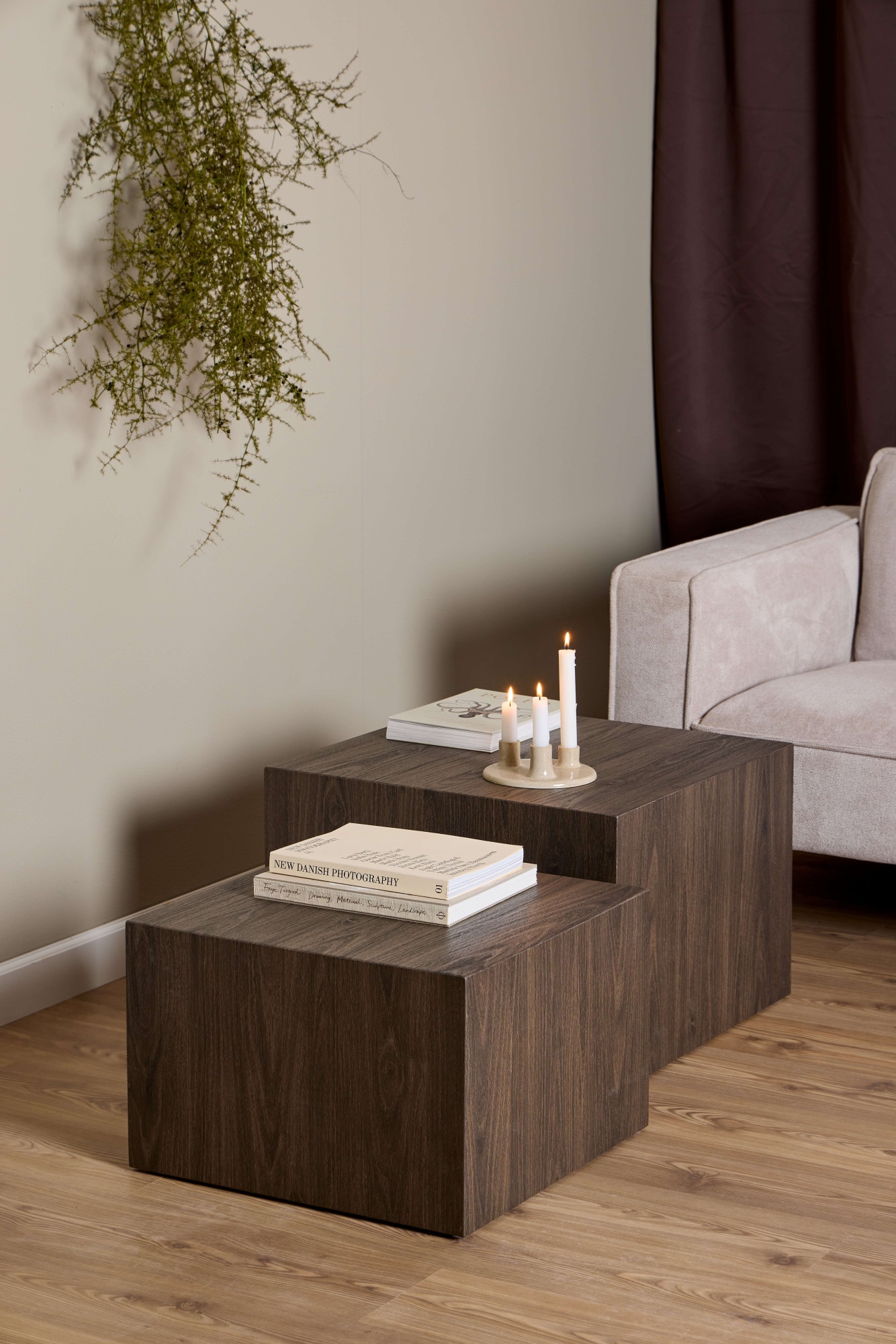 ACTONA GROUP Table basse »Dice« Ensemble, Set de 2 pièces, 2 cuis tlg. Ensemble de tables basses, papier rugueux Schwartz Ocean, 2 pcs, 58x58x40cm