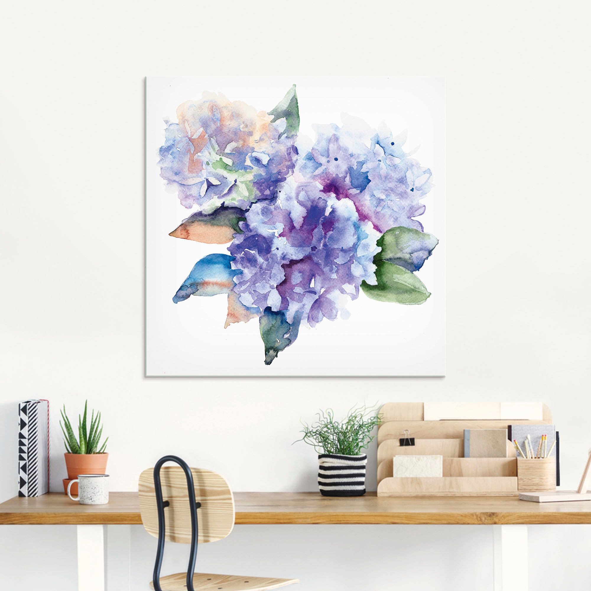 Artland Glasbild »Hortensien« Blumen 1 Stk. tlg. in verschiedenen Grössen