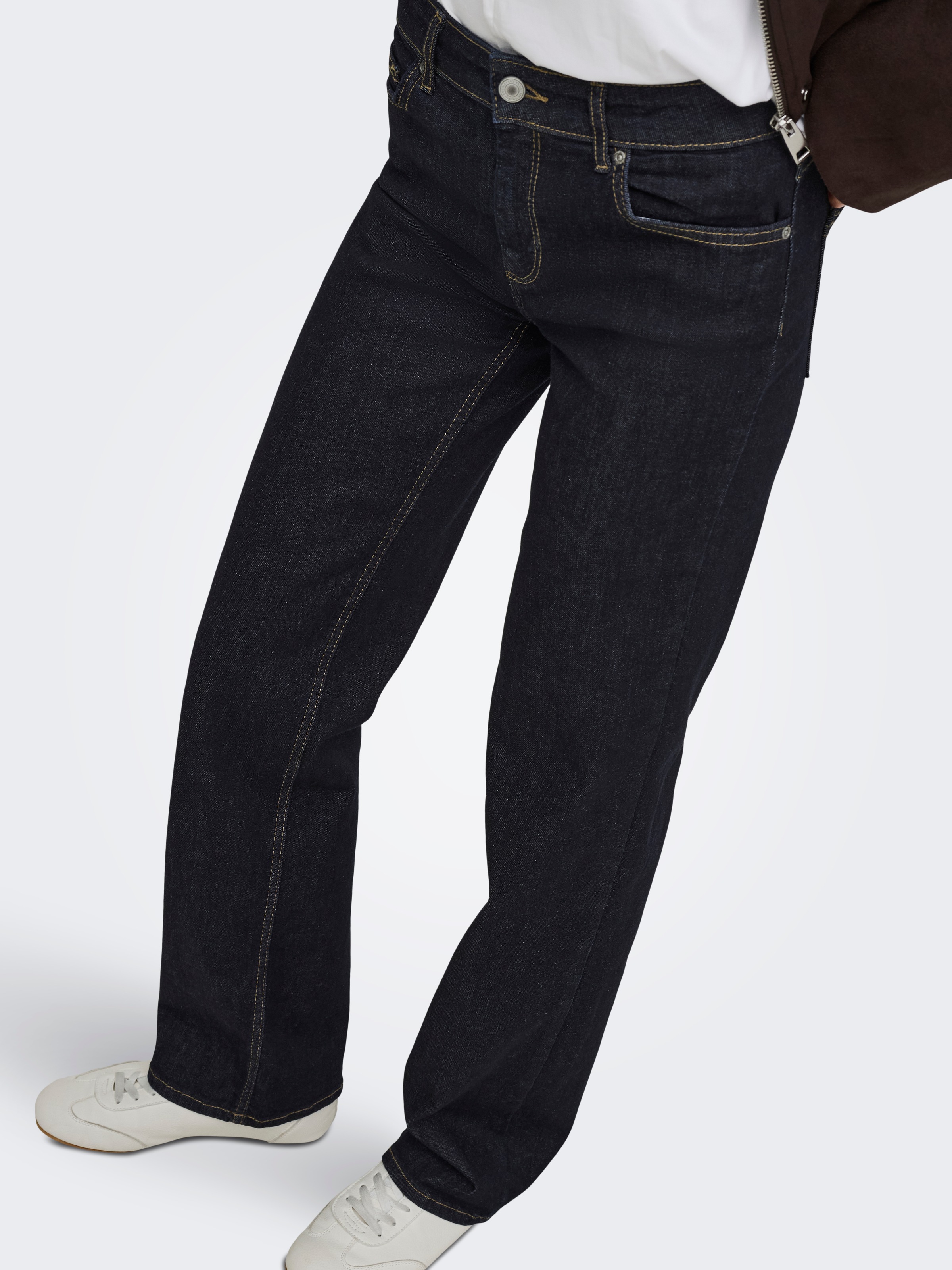 ONLY Jeans droit »ONLBLUSH MID STRAIGHT DNM TAI774 NOOS« mélange de coton