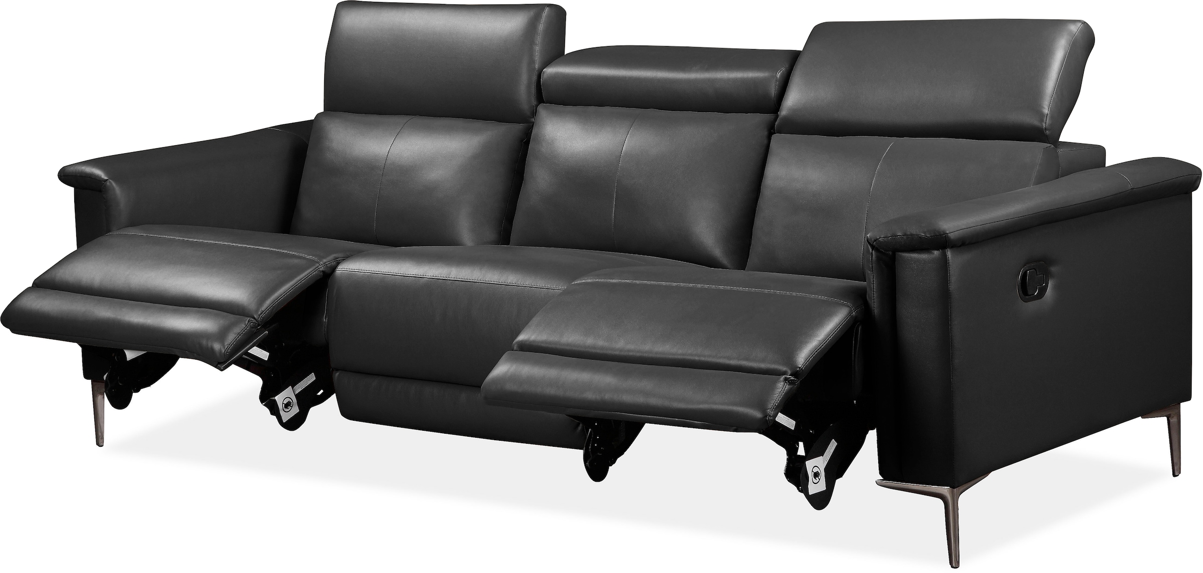 GOODproduct 3-places »LUND,Naturleder, 222 cm, man. o. elektr. Relaxfunktion in 2 Sitzen« (gauche/droite), USB-A pour version électrique, réglage du dossier