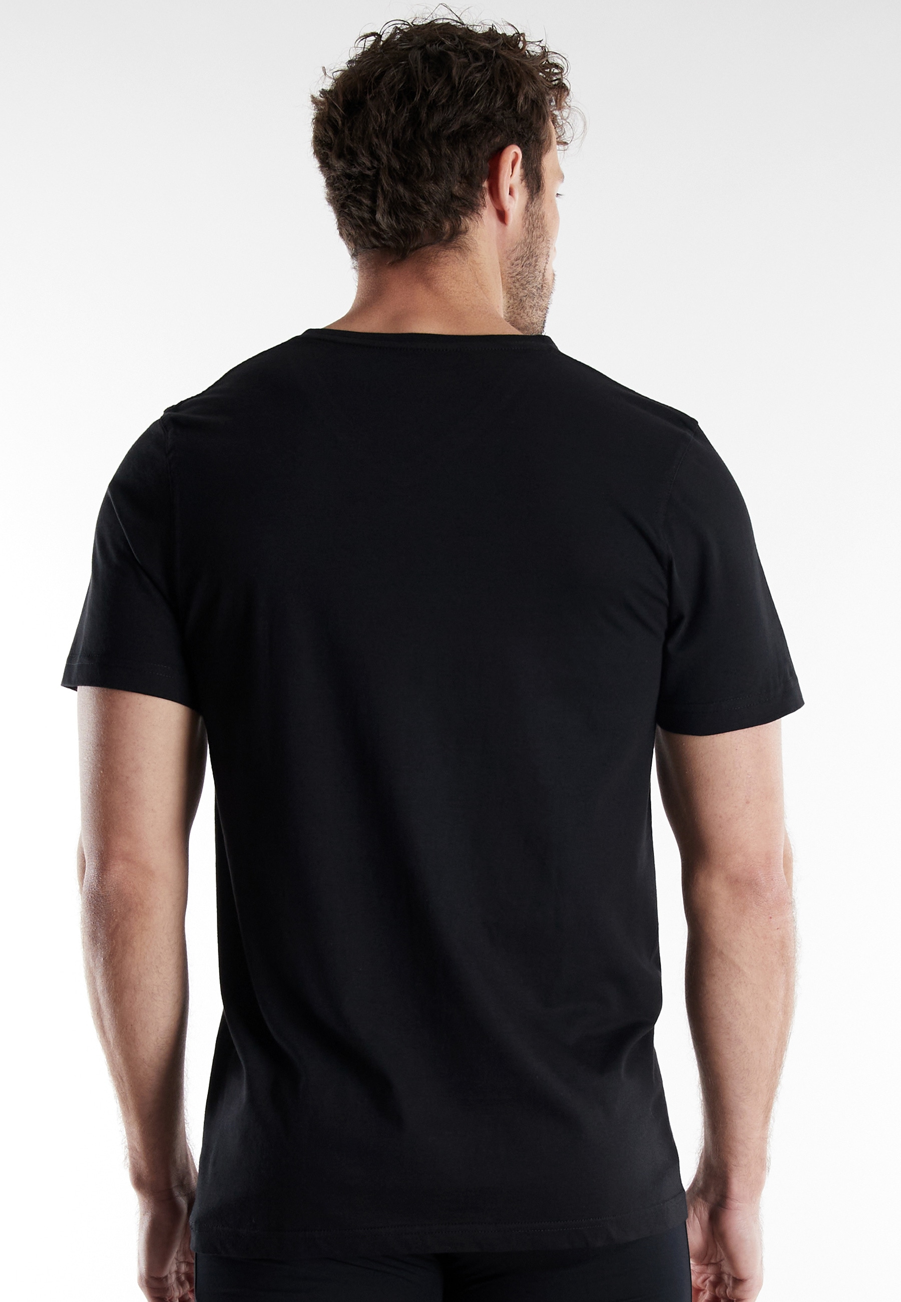 bugatti T-Shirt »Bari« 2er Pack,  V-Ausschnitt, Kurzarm, basic, Baumwolle, weich, atmungsaktiv