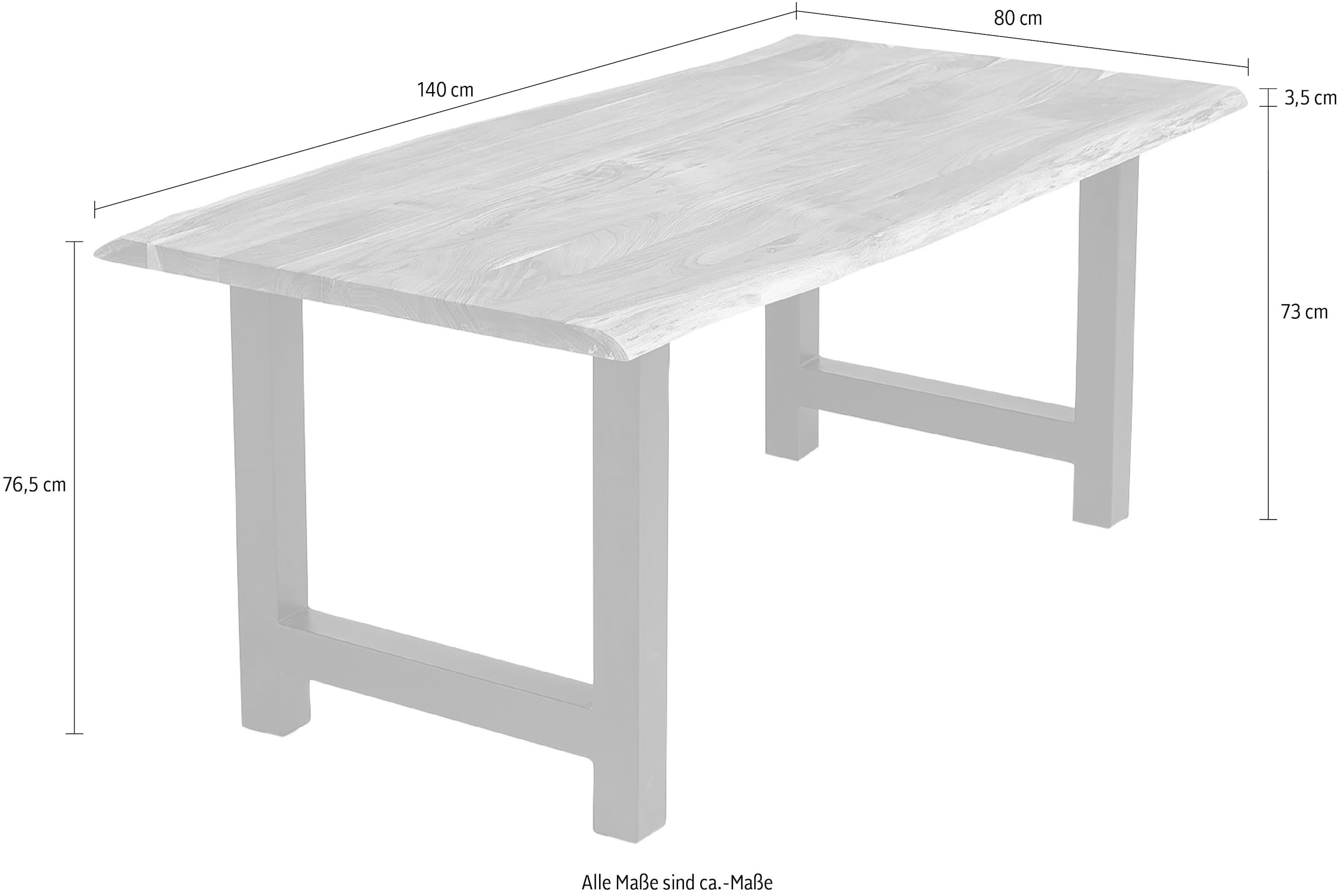 SalesFever Table de salle à manger »Minimalistischer Tisch« Geölt und doppelt gewachstes Massivholz