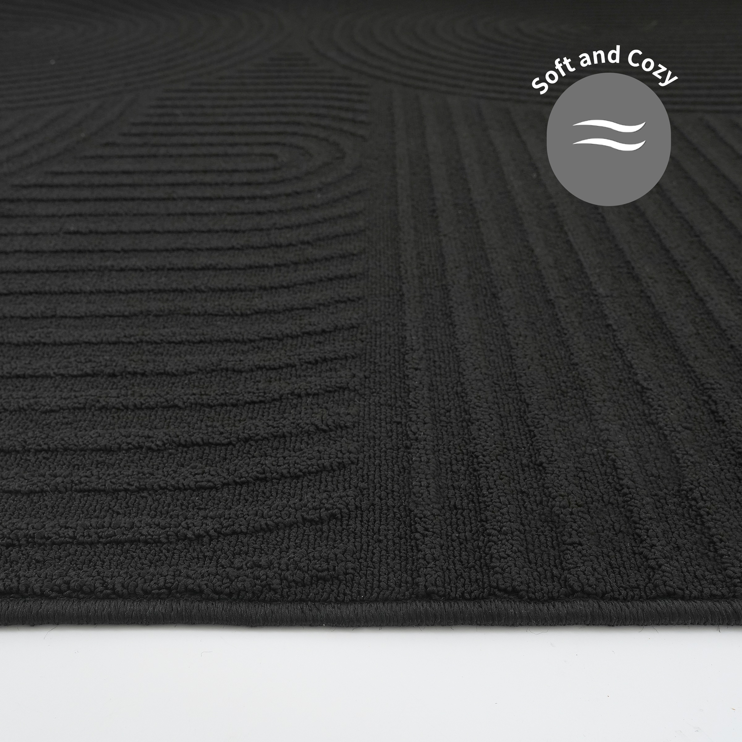 my home Tapis »Jola Hoch-Tief-Design, Scandi-Look, Zen« Rectangulaire 10 mm Höhe Boho, Modern, 3D, Wohnzimmer, Schlafzimmer, wasserabweisend