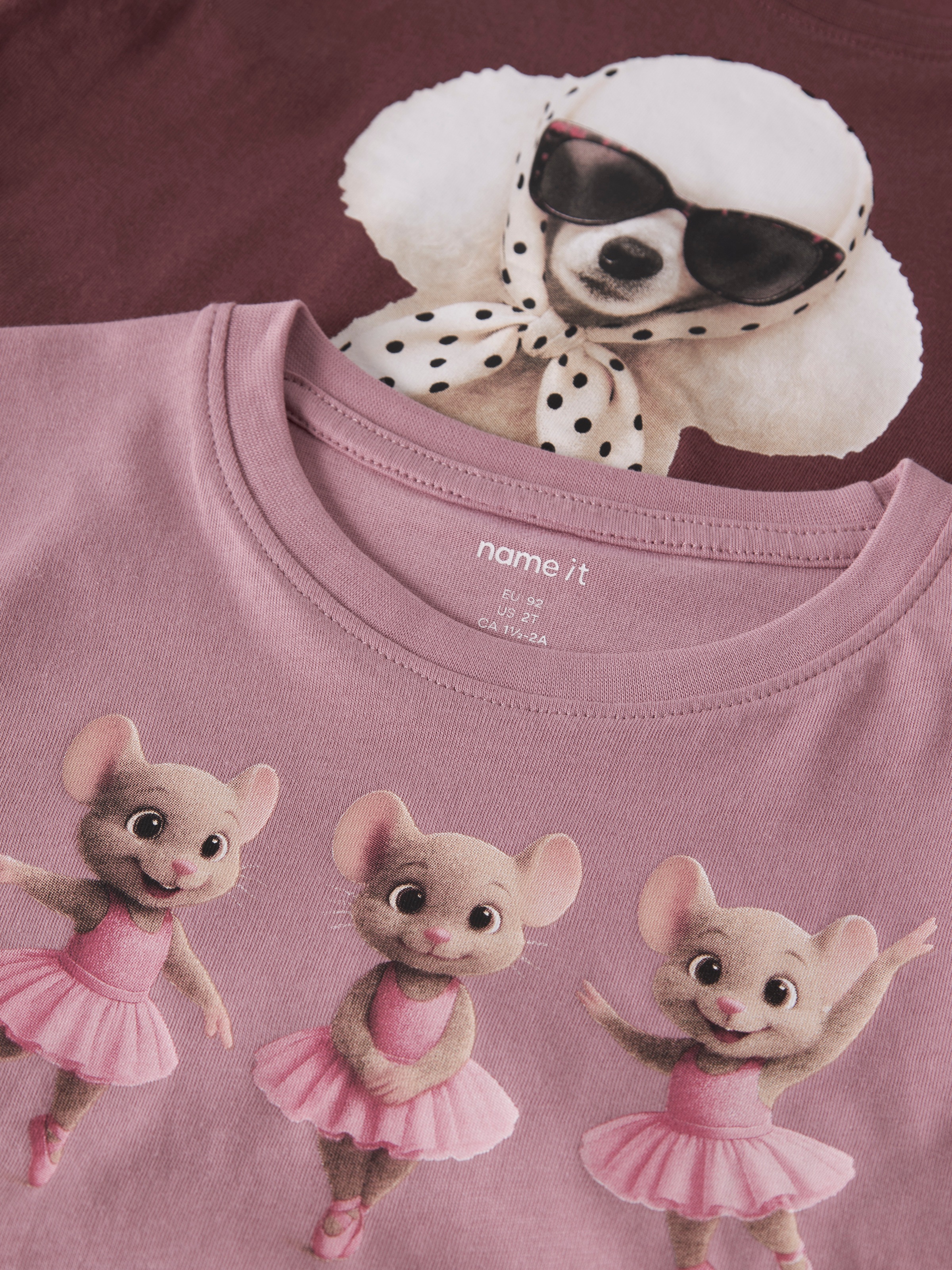 Name It T-shirt à manches longues »NMFVOTEA 2P LS NREG TOP« Paquet, 2 coton, coupe régulière