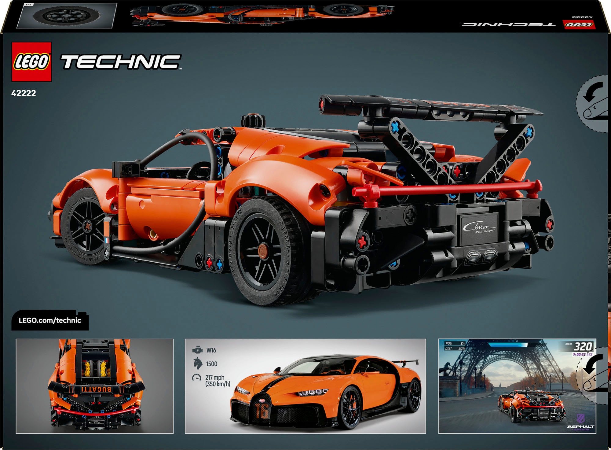 LEGO® Konstruktionsspielsteine »Bugatti Chiron Pur Sport Hypercar (42222), LEGO Technic«