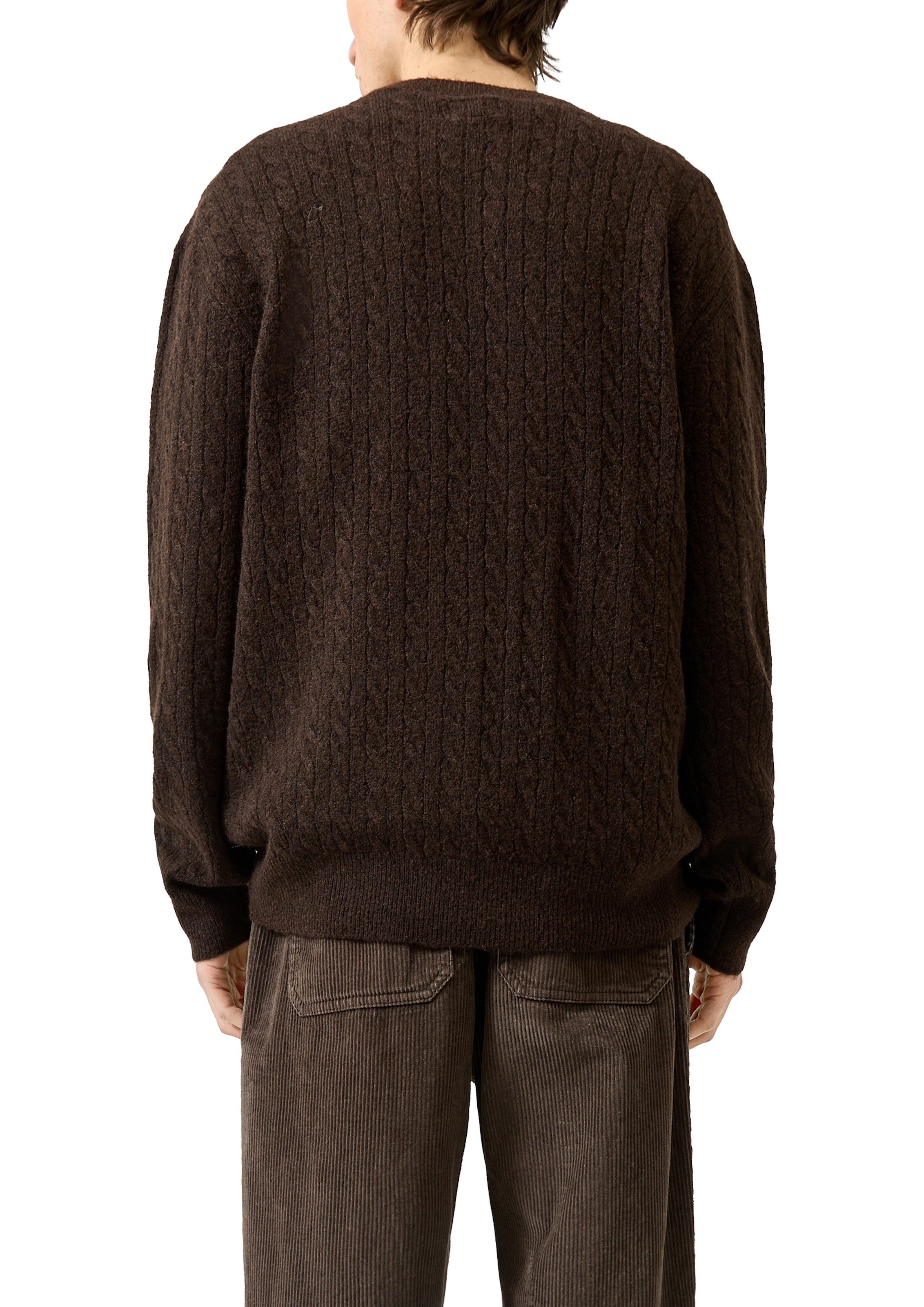 QS Strickpullover Winterpullover mit Zopfmuster