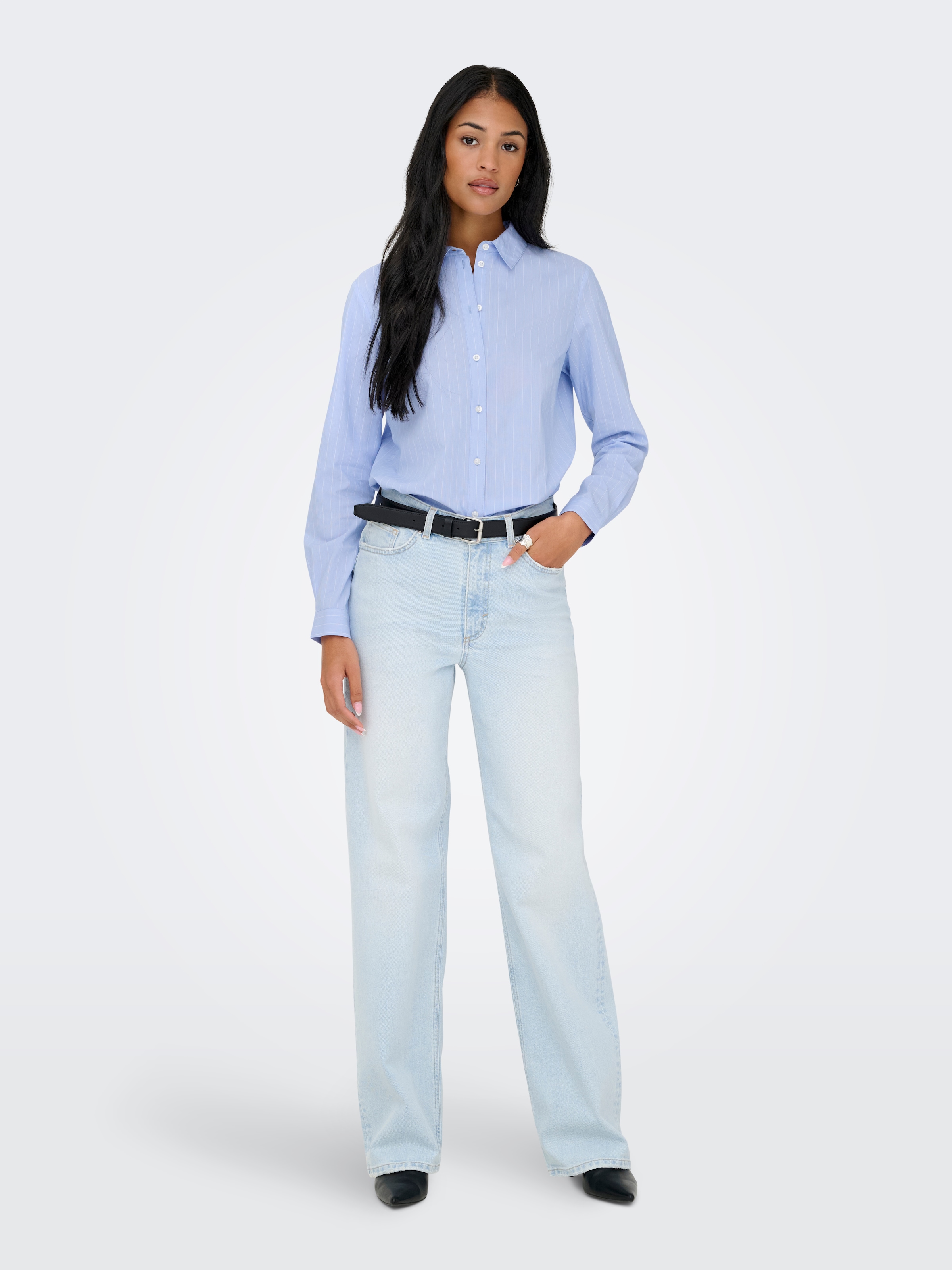 JDY Blouse chemise »JDYMIO L/S SHIRT WVN NOOS« mélange coton, coupe régulière