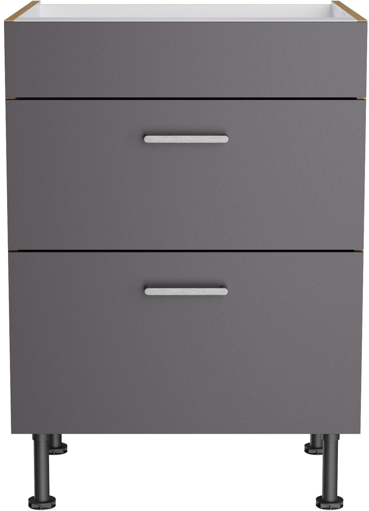 KOCHSTATION Kochfeldumbauschrank »KS-Lucy« Breite 60 cm, mit 2 Auszügen, Soft-Close, höhenverstellbare Füsse