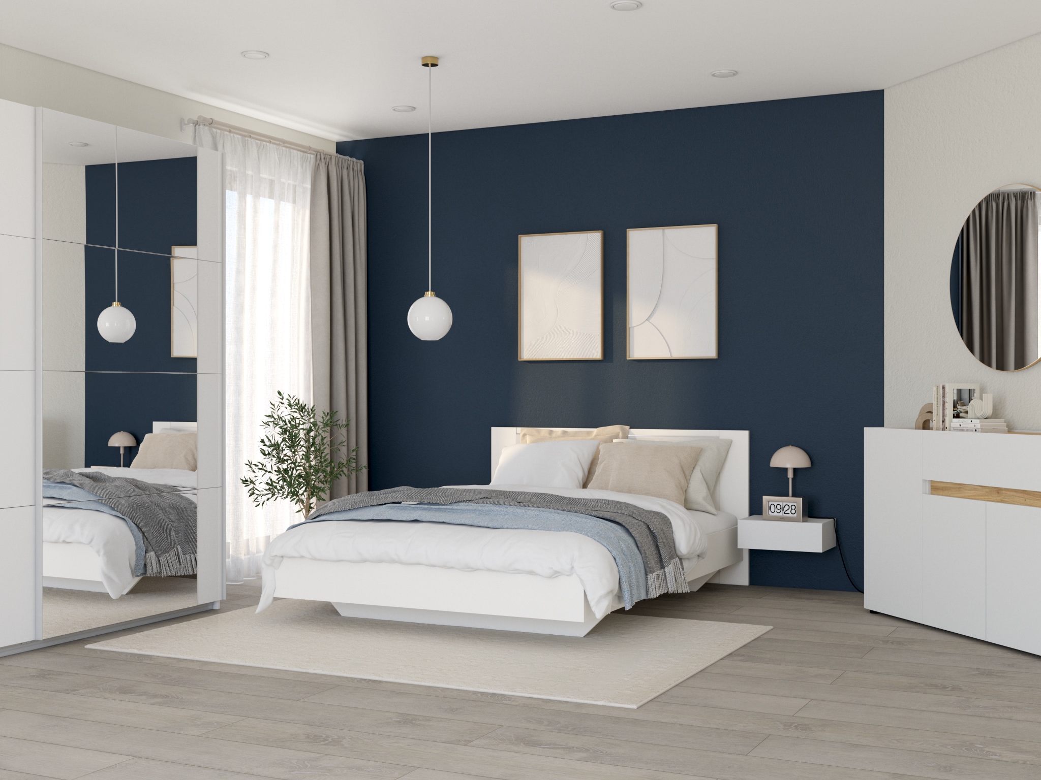 Loevschall Miroir mural »Refine Wandspiegel rund – stilvoller Designspiegel mit edlem Rahmen,« in mehreren Grössen & Farben für Bad, Schlafzimmer & Flur