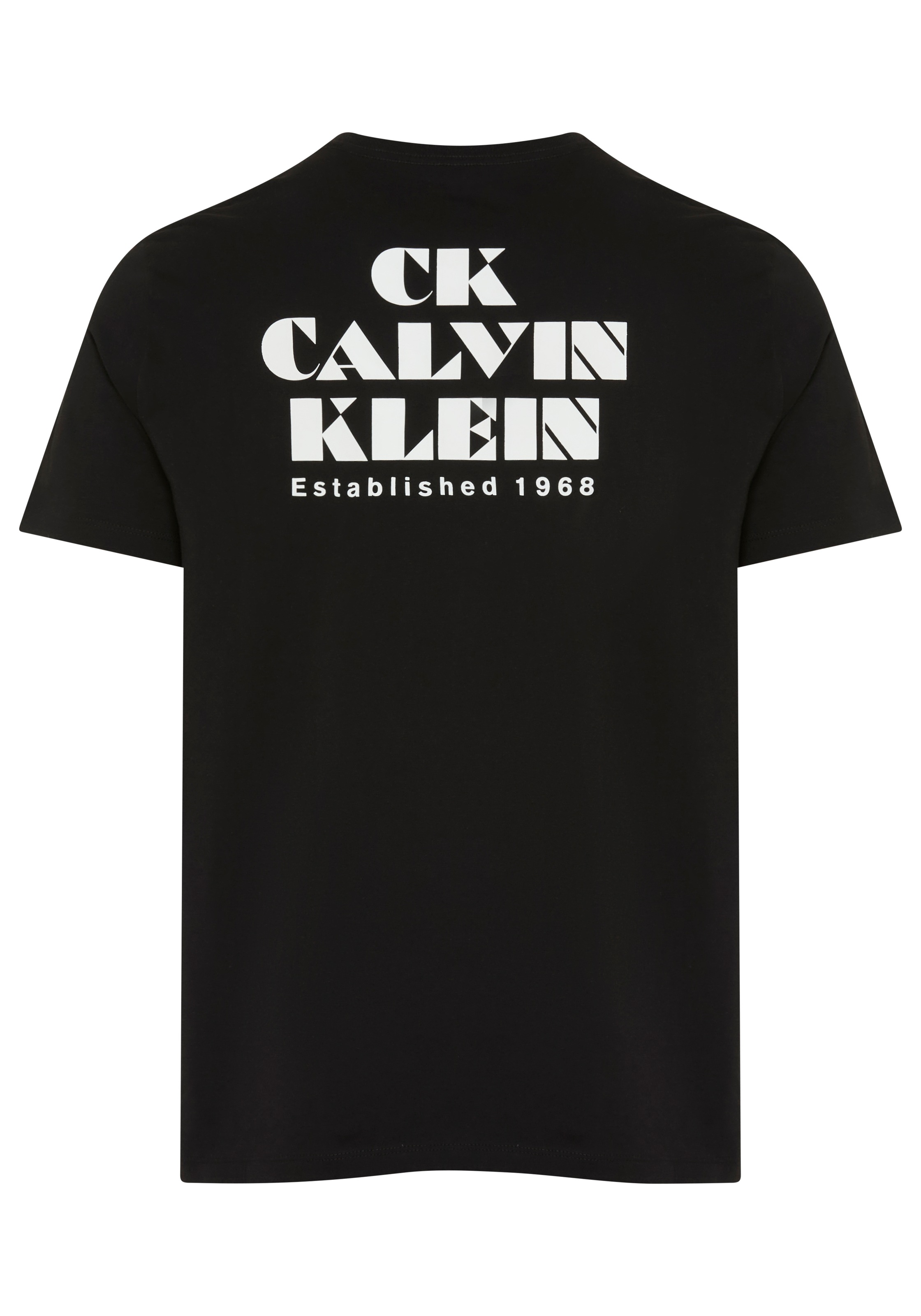 Calvin Klein Jeans T-Shirt Rundhalsausschnitt, reine Baumwolle, grosser Rückendruck