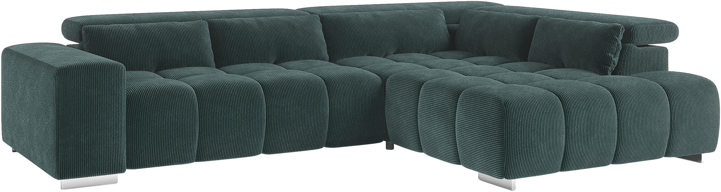 COTTA Ecksofa »Orion L-Form« mit Kopfteilverstellung & 5 Nierenkissen