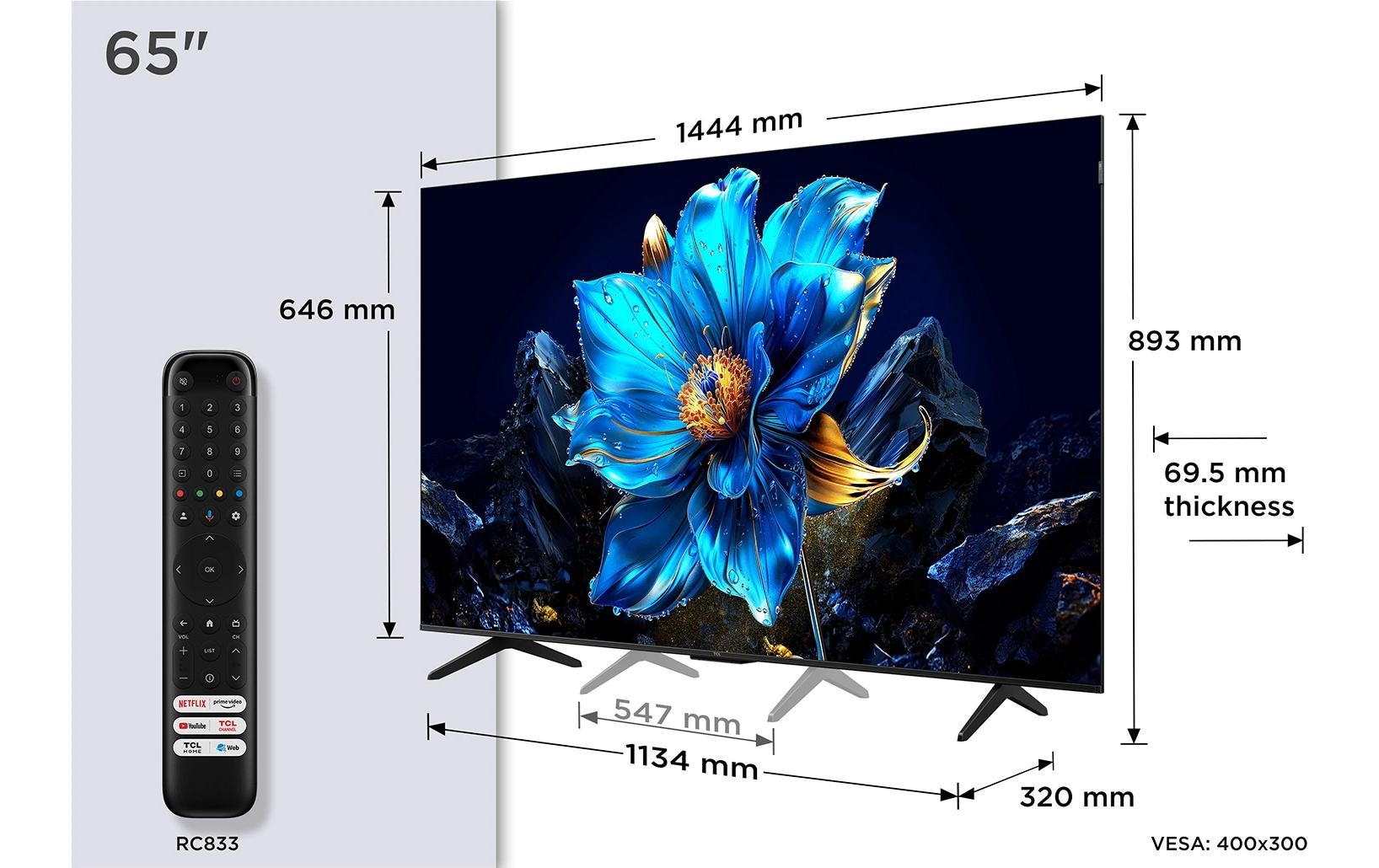 TCL QLED-Fernseher »65P7K« 165 cm/65 ″ Smart-TV