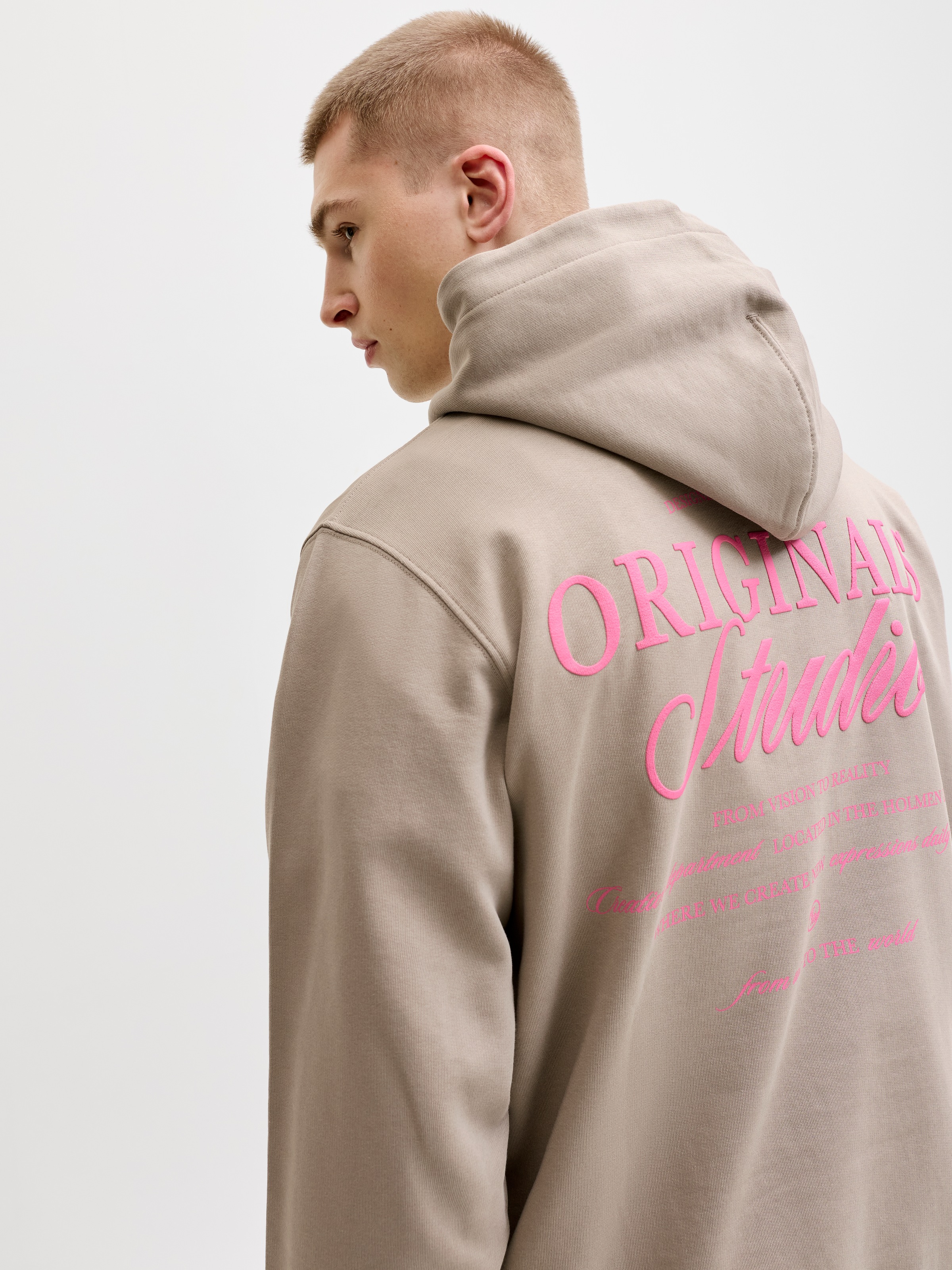 Jack & Jones Sweat à capuche »JORNORREBRO TYPO BACK SWEAT HOOD SN«, avec impression
