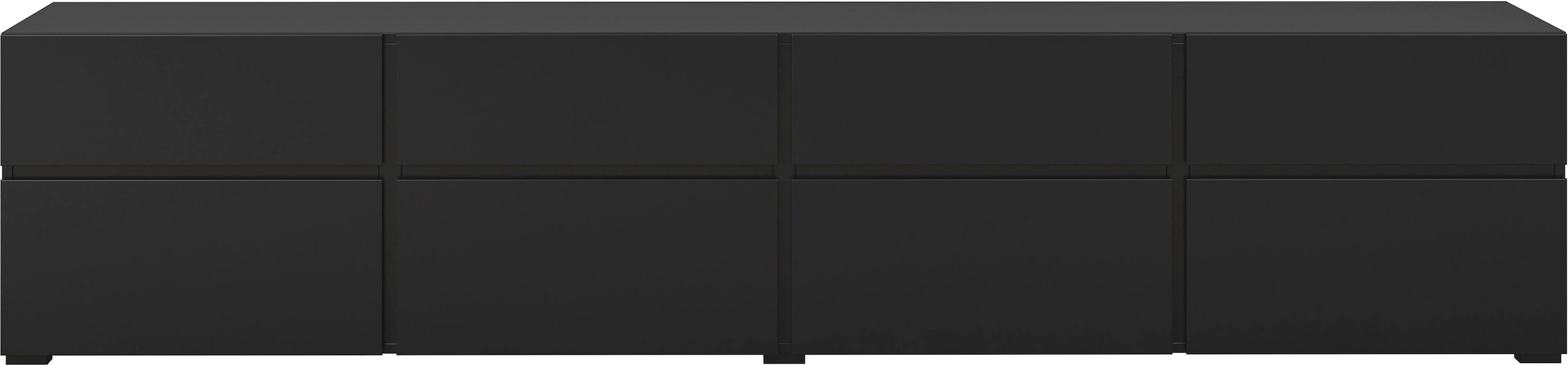 GOODproduct Lowboard »Cross, moderne grifflose TV-Kommode,4 Klappen/4 Schubkästen« Breite 225 cm, TV-Schrank mit viel Stauraum, TV-Board