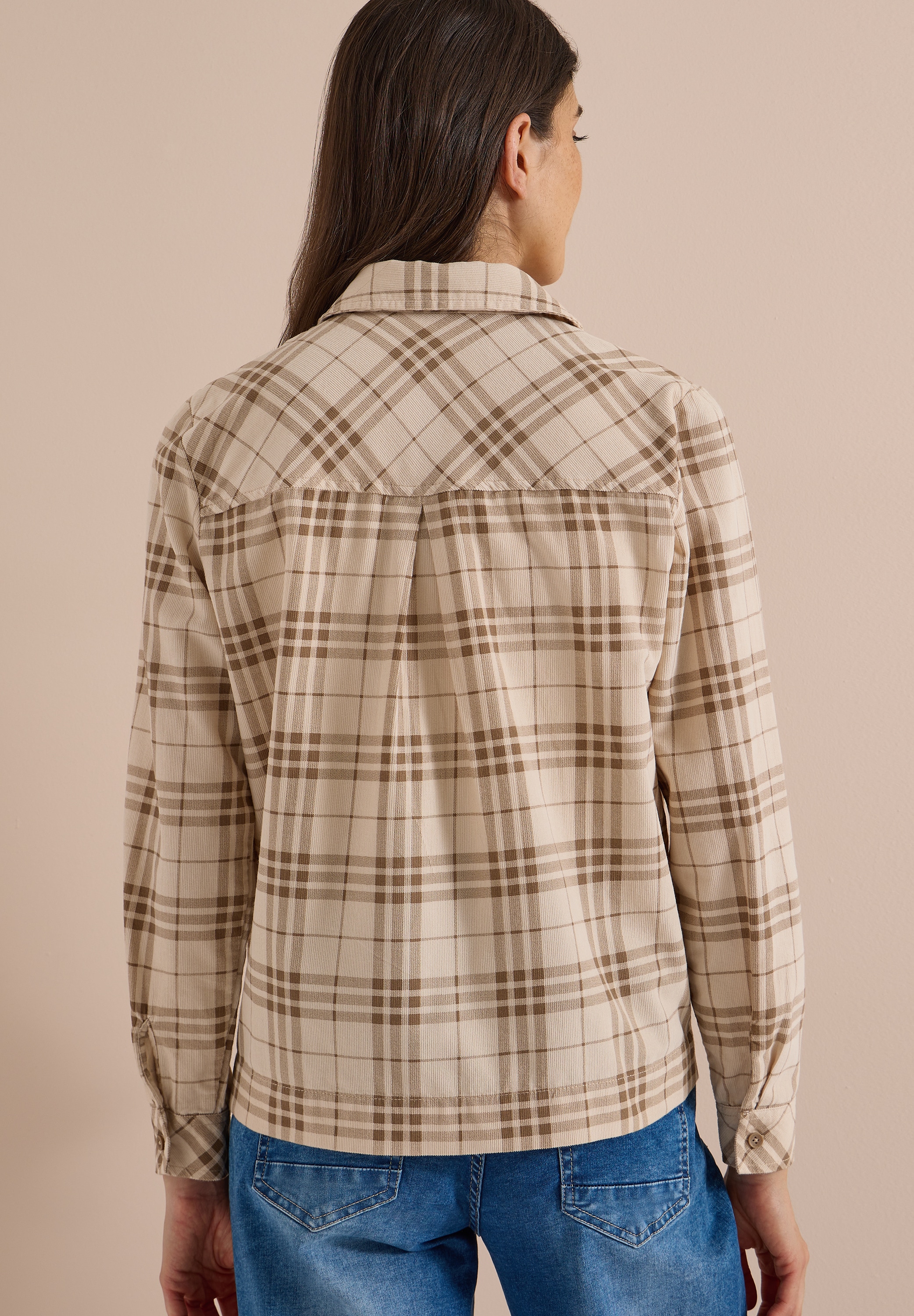 Cecil 1100000002199 Cordbluse mit Karomuster