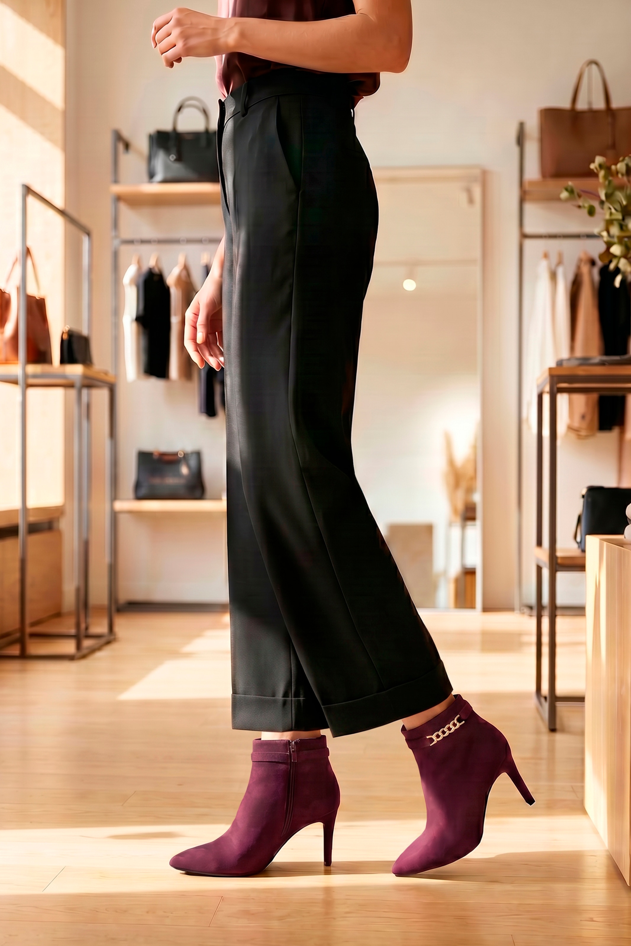 Aniston SHOES Bottines  bottines avec chaîne décorative dorée - NOUVELLE COLLECTION