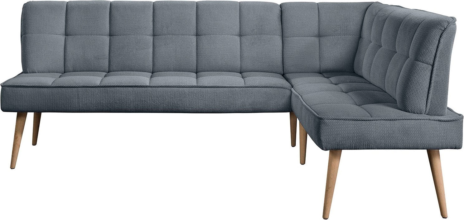 exxpo - sofa fashion Banc d'angle »Latte« couture moderne siège et dossier, confortable et élégant, pied en bois haut