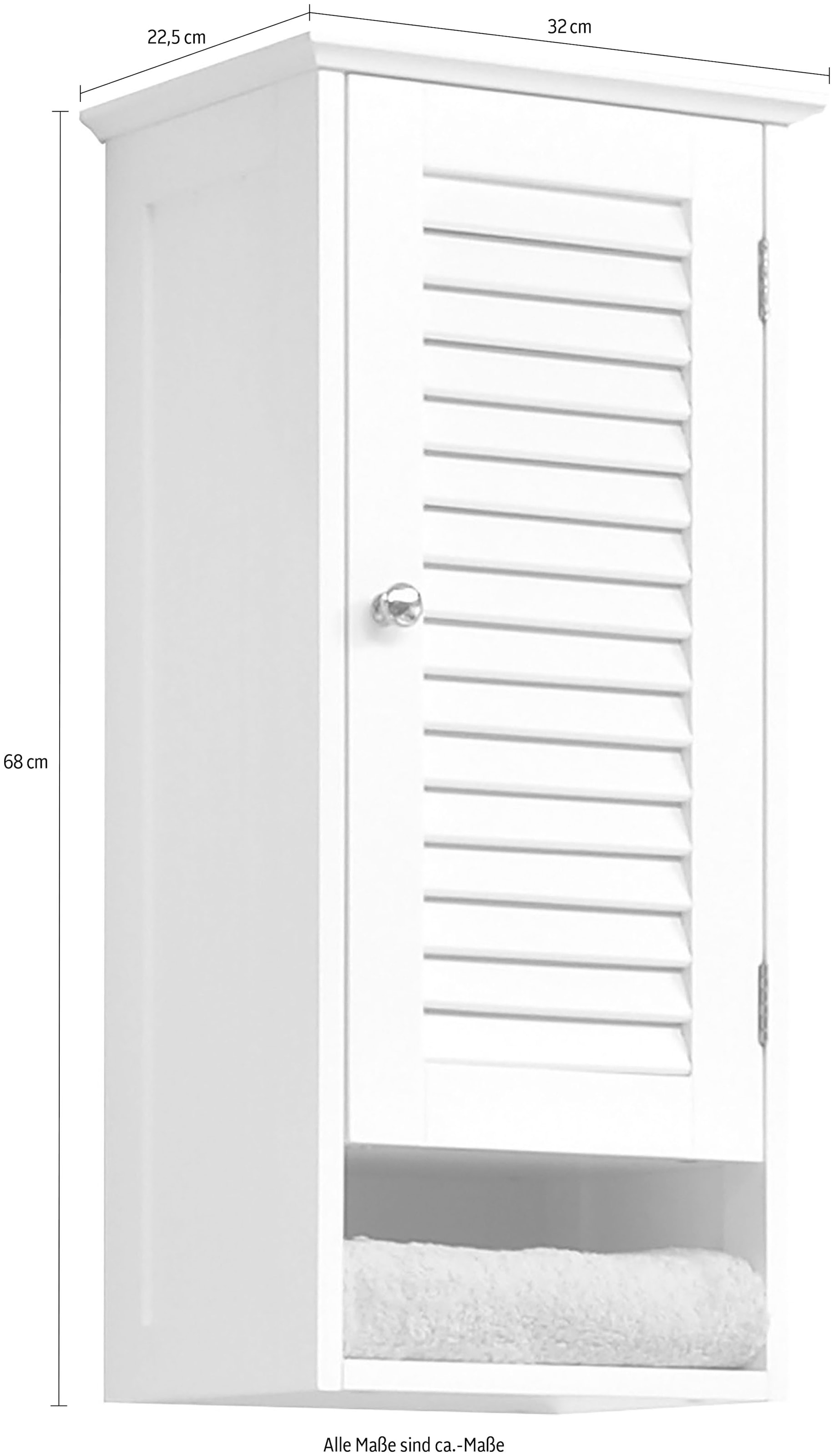 Saphir Armoire suspendue »Quickset 928 Wand-Badschrank, 1 Tür, 1 Einlegeboden, 1 Nische« Armoire suspendue de salle de bain, 32 cm de large, blanc, style campagne