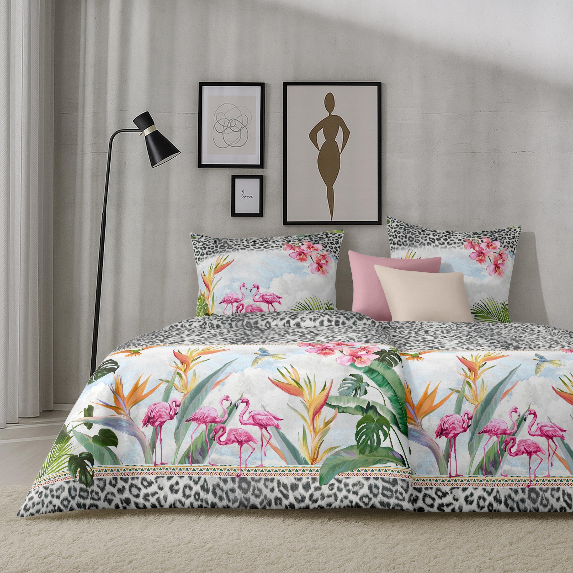 APELT Bettwäsche »Paradise« 2 tlg. Bettwäsche-Set mit Reissverschluss, Baumwoll-Satin, Digitaldruck