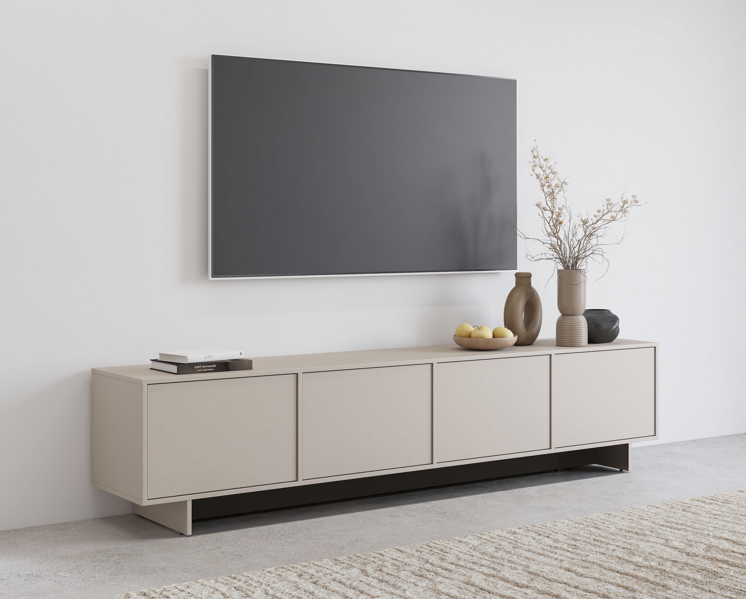GOODproduct Lowboard »Tatami, Modernes griffloses TV-Board, Breit 220,50cm, TV-Schrank« TV-Schrank, TV-Board mit viel Stauraum, push-to-open-Funktion