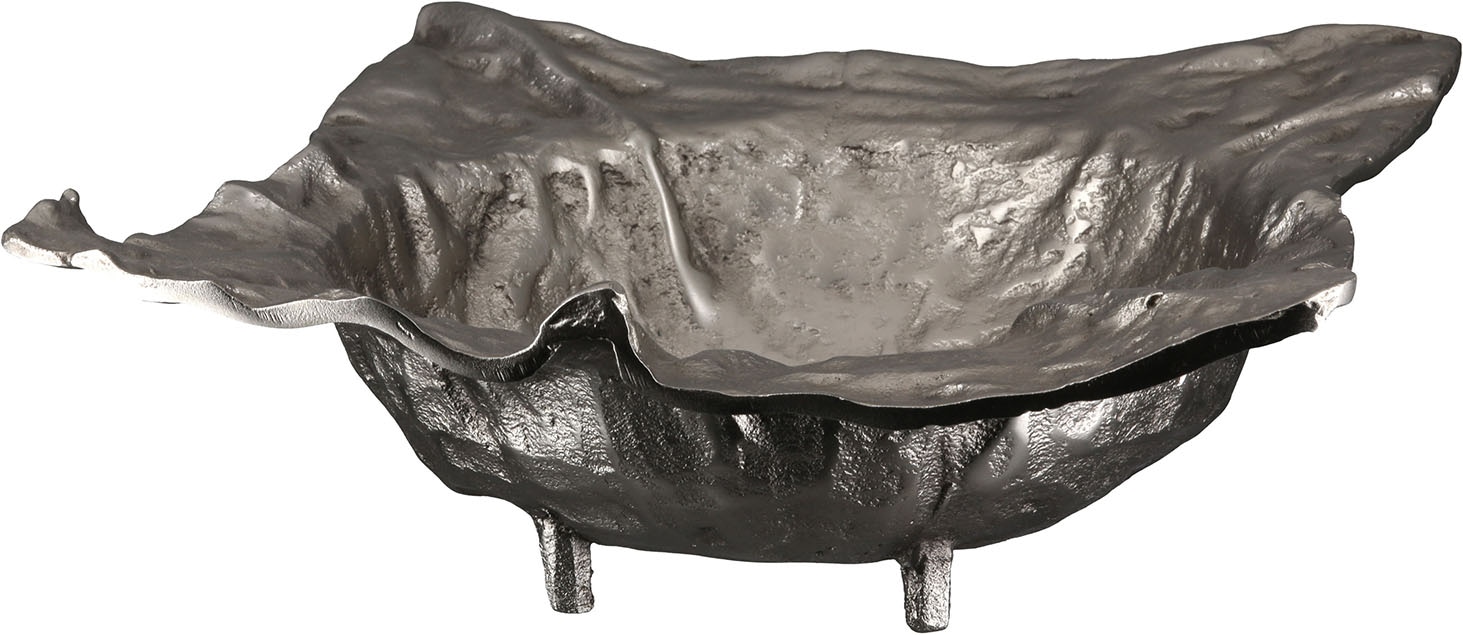 GILDE Schale »Deko-Schale Crumple silberfarben« 1 aus Aluminium