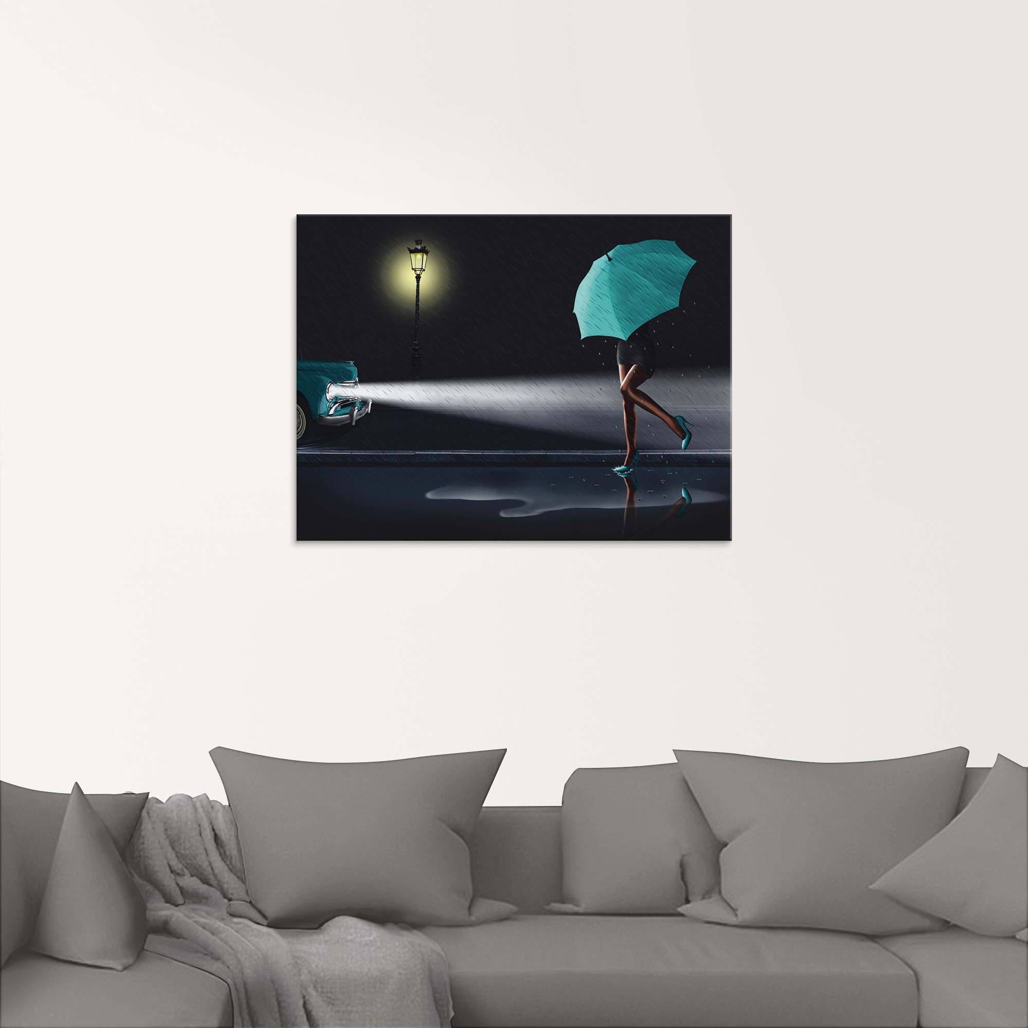 Artland Glasbild »Verregneter Tag 2« Frau 1 Stk. tlg. in verschiedenen Grössen