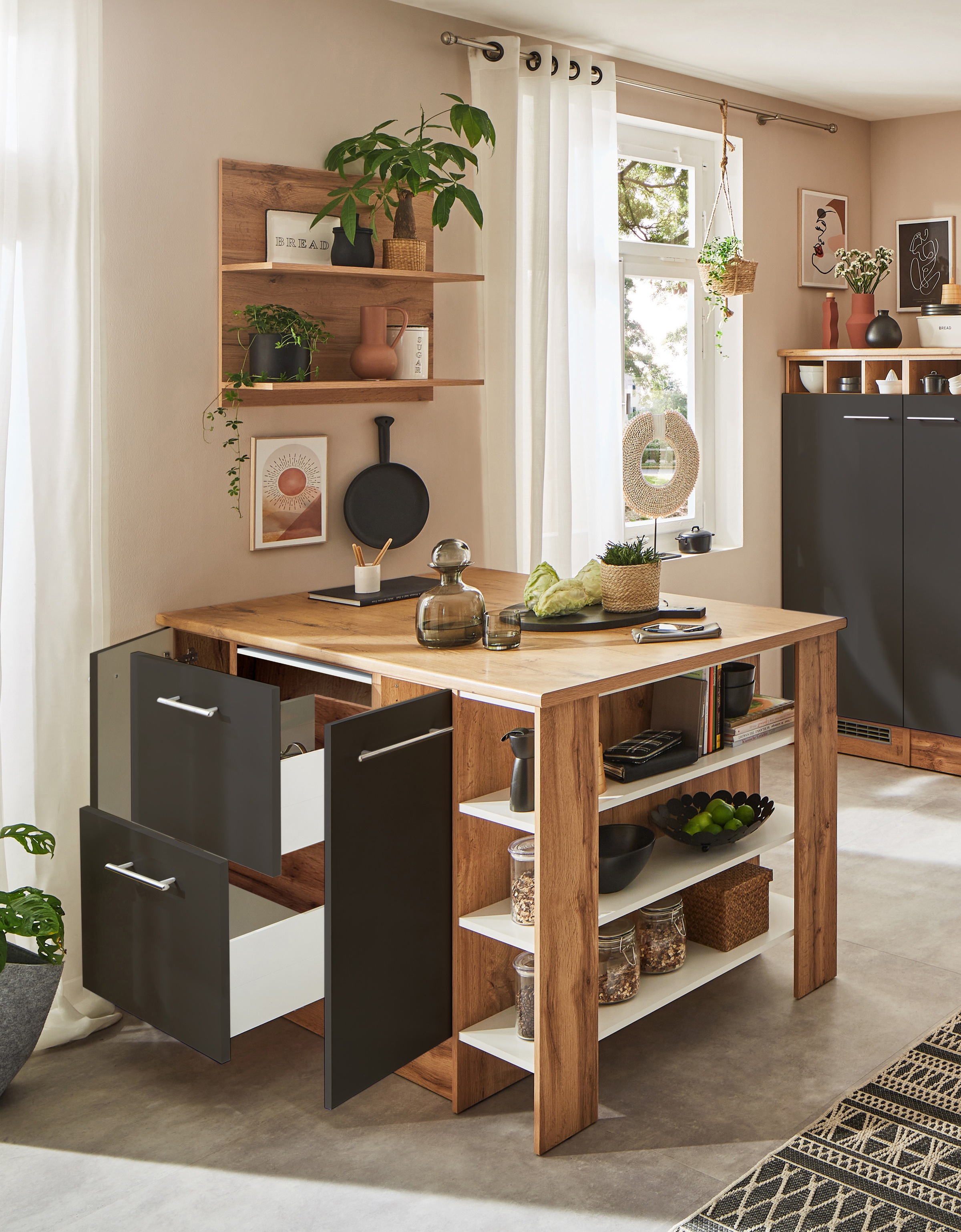 RESPEKTA Kücheninsel »Hilde« Breite 150 cm, inkl. Hängeregal