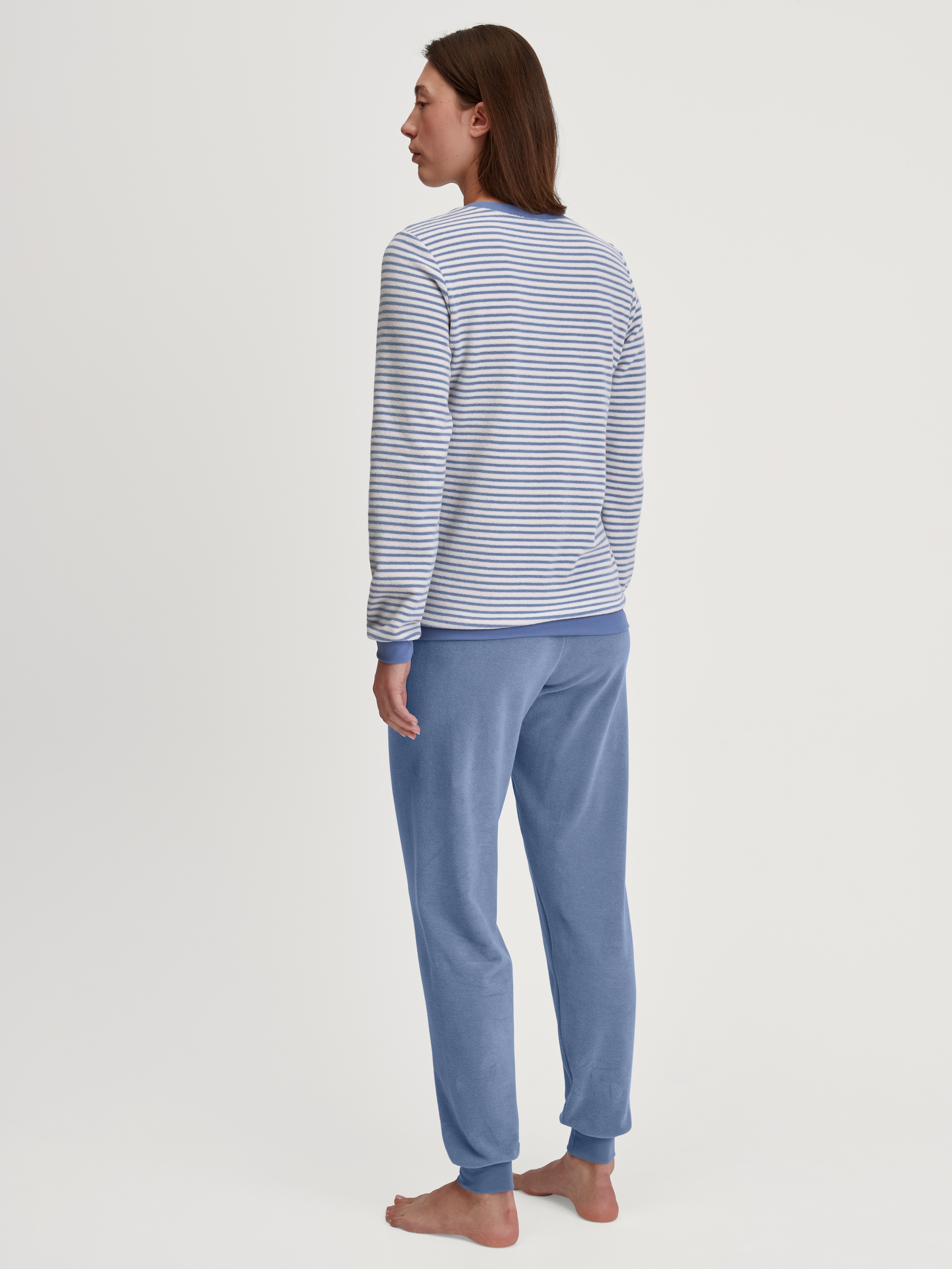 CALIDA Pyjama »Soft Dreams« 2 pièces Ringel-Design, warm, weich, Frottee-Qualität, Cotton-Mix