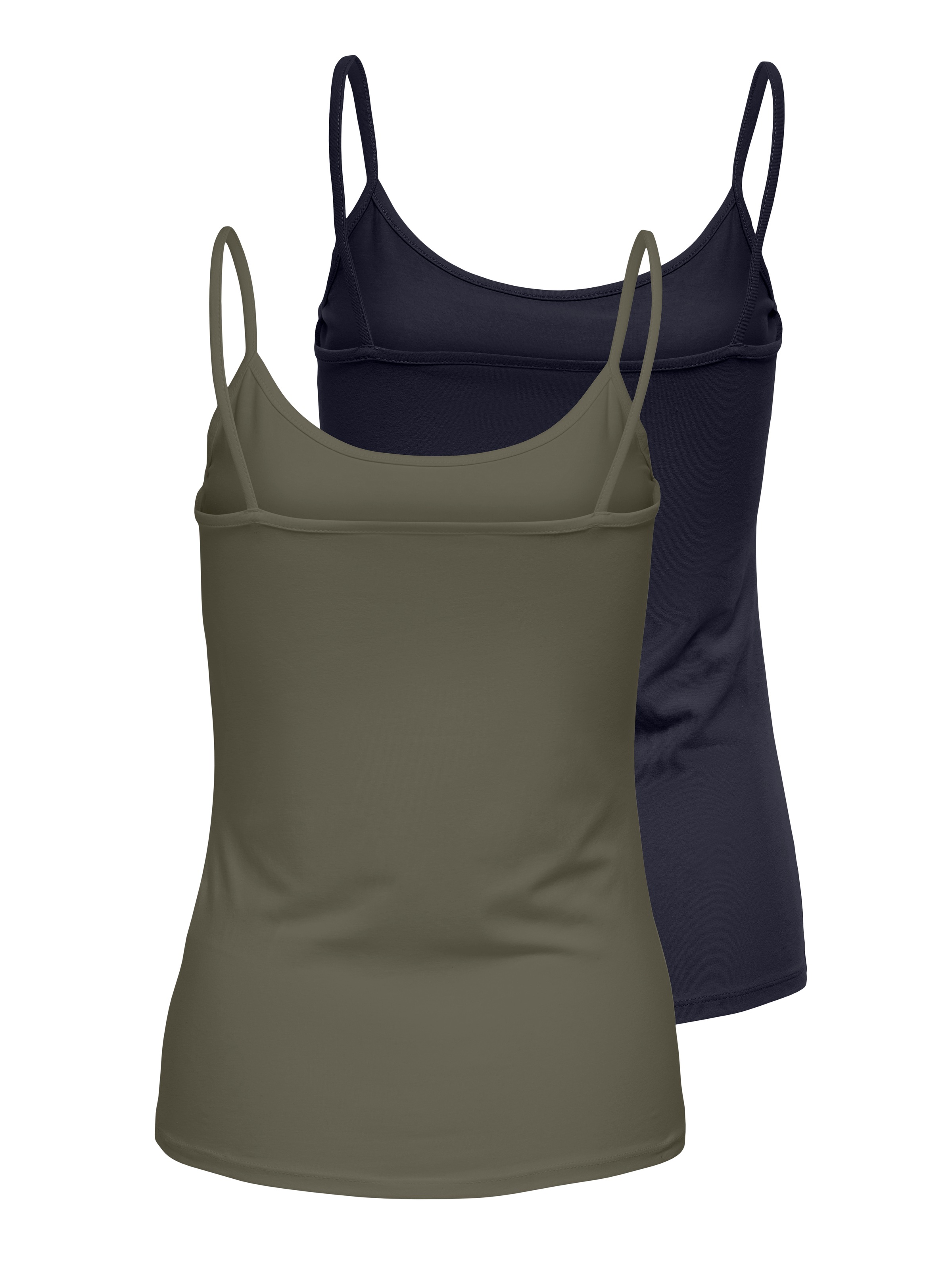 ONLY Spaghettitop »ONLLOVE – Spaghettitops im Doppelpack mit elastischem Tragekomfort«, 2 Stk. regular fit, modisch, Jersey, Baumwollmischung, Spaghettiträger
