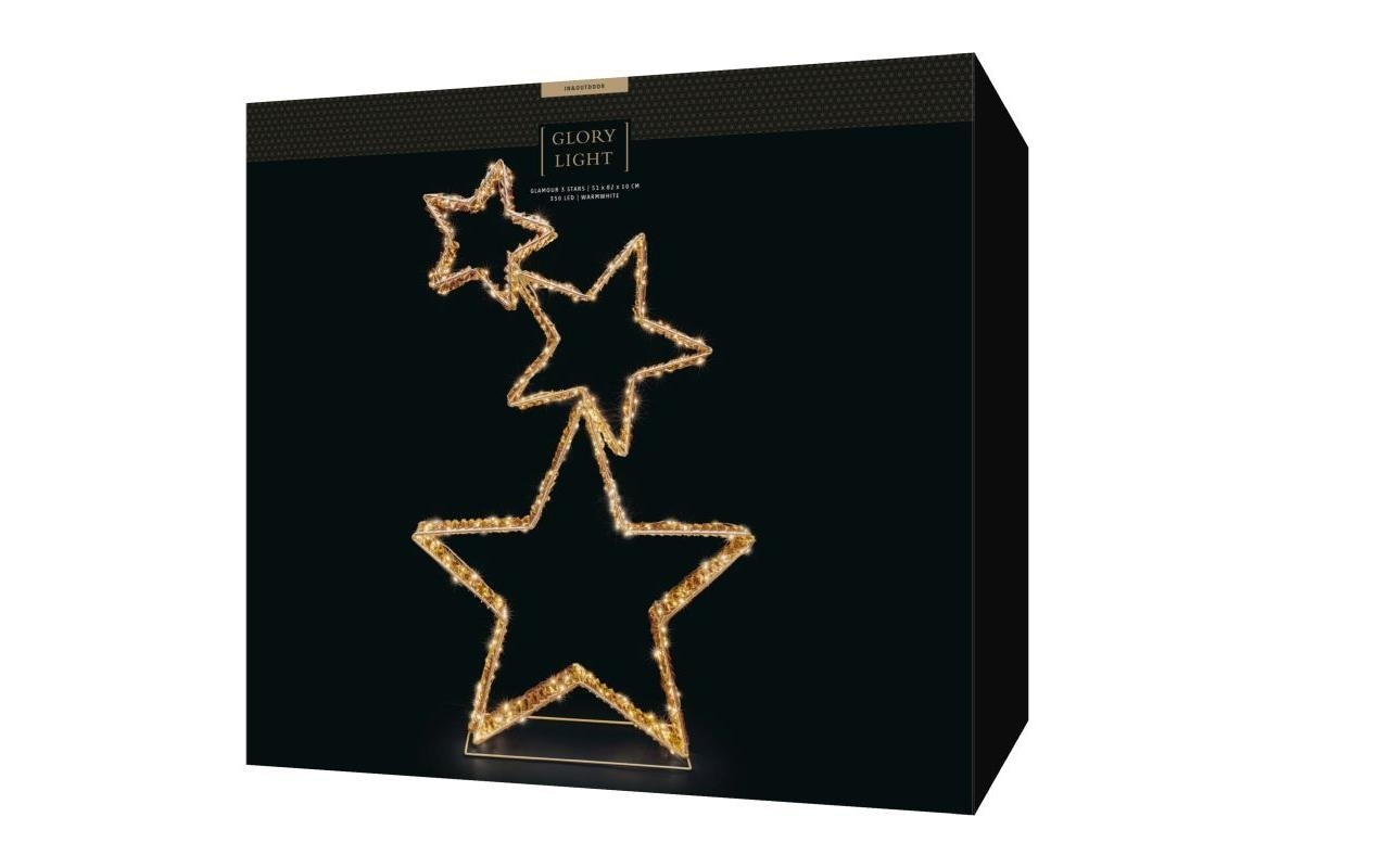 STT Figurine décorative LED »Glamour 3 stars« blanc chaud