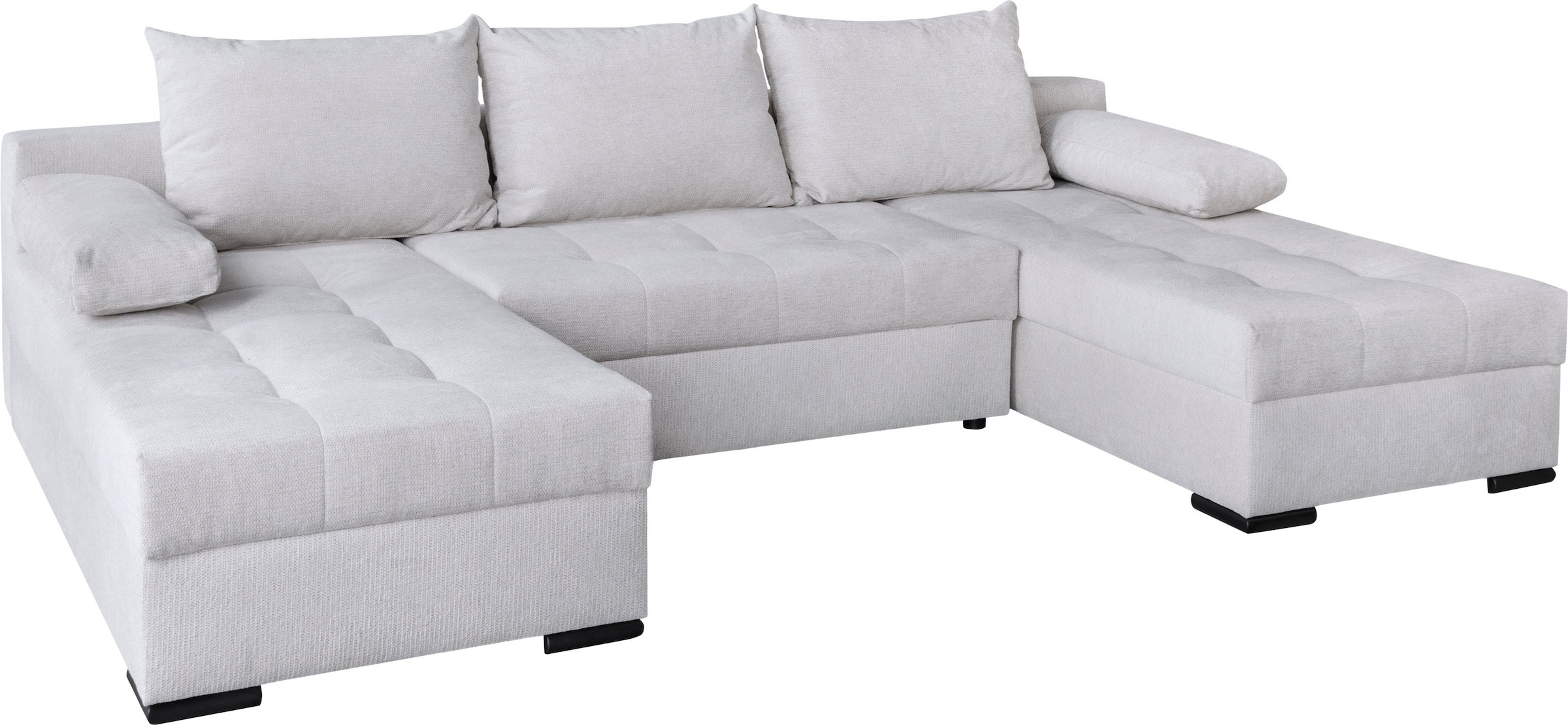 GOODproduct Wohnlandschaft »Home System U-Form, von B: 269-352 cm wählbar, 6 Varianten zur Auswahl« Bettfunktion, Bettkasten & Zierkissen, Federkern