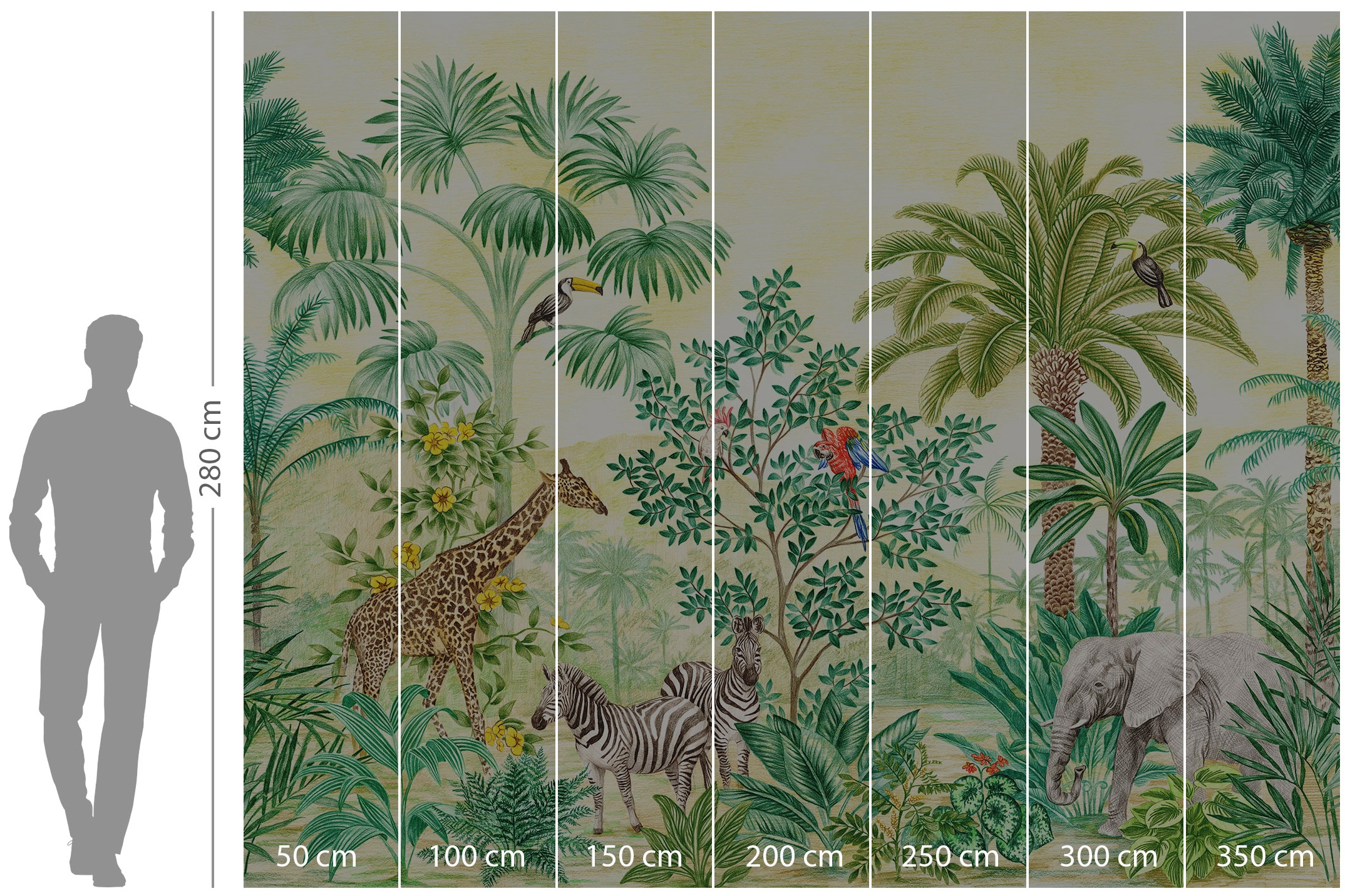 Komar Papier peint intissé »Digitaldruck Vlies -  Jungle Adventure - Grösse 350 x 280 cm« imprimé Kinderzimmer