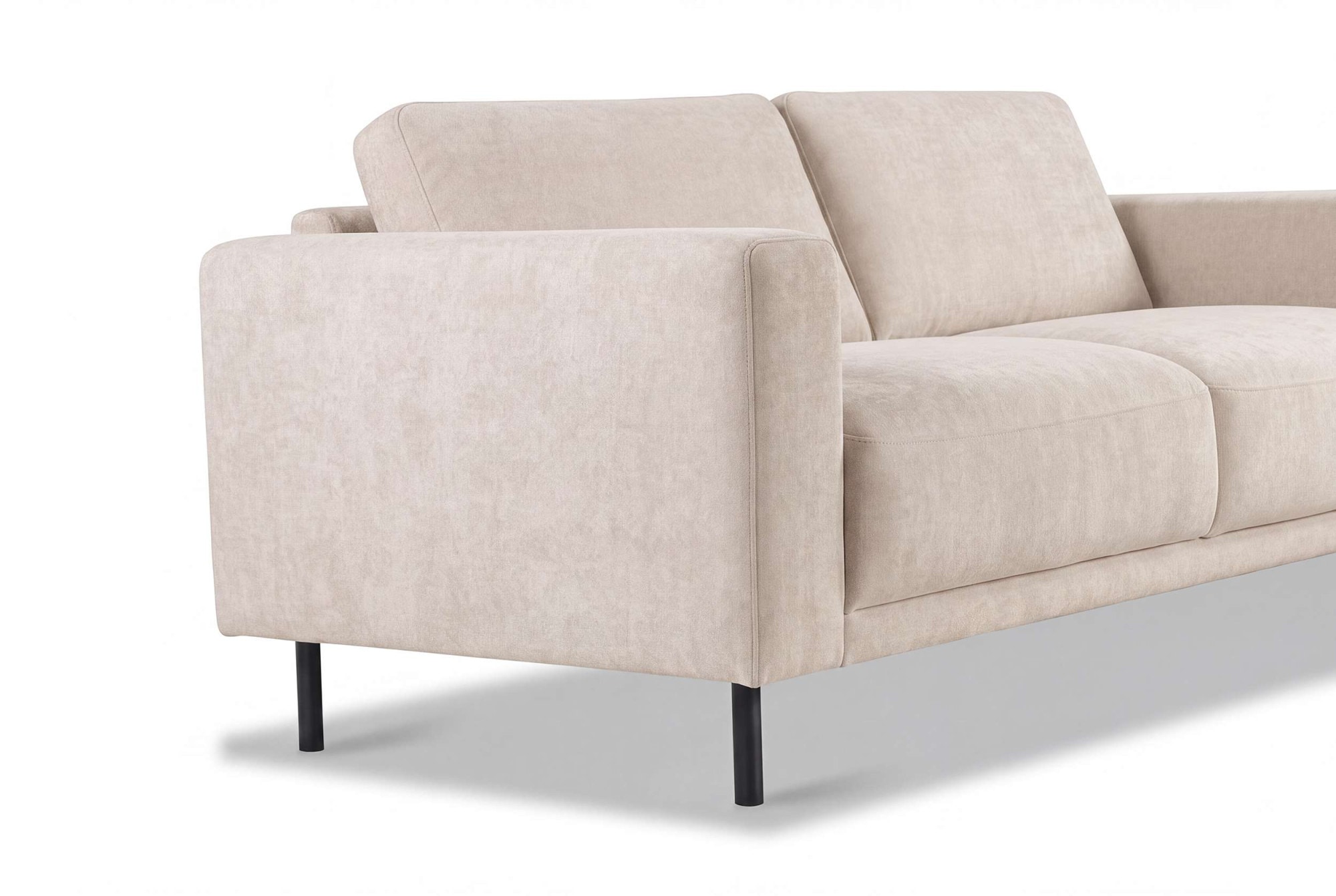 GOODproduct 2,5-places »Sveeva, Kompaktsofa, B.183 cm, schwarze Metallfüsse« tissu structuré durable, avec suspension ondulée, plusieurs couleurs