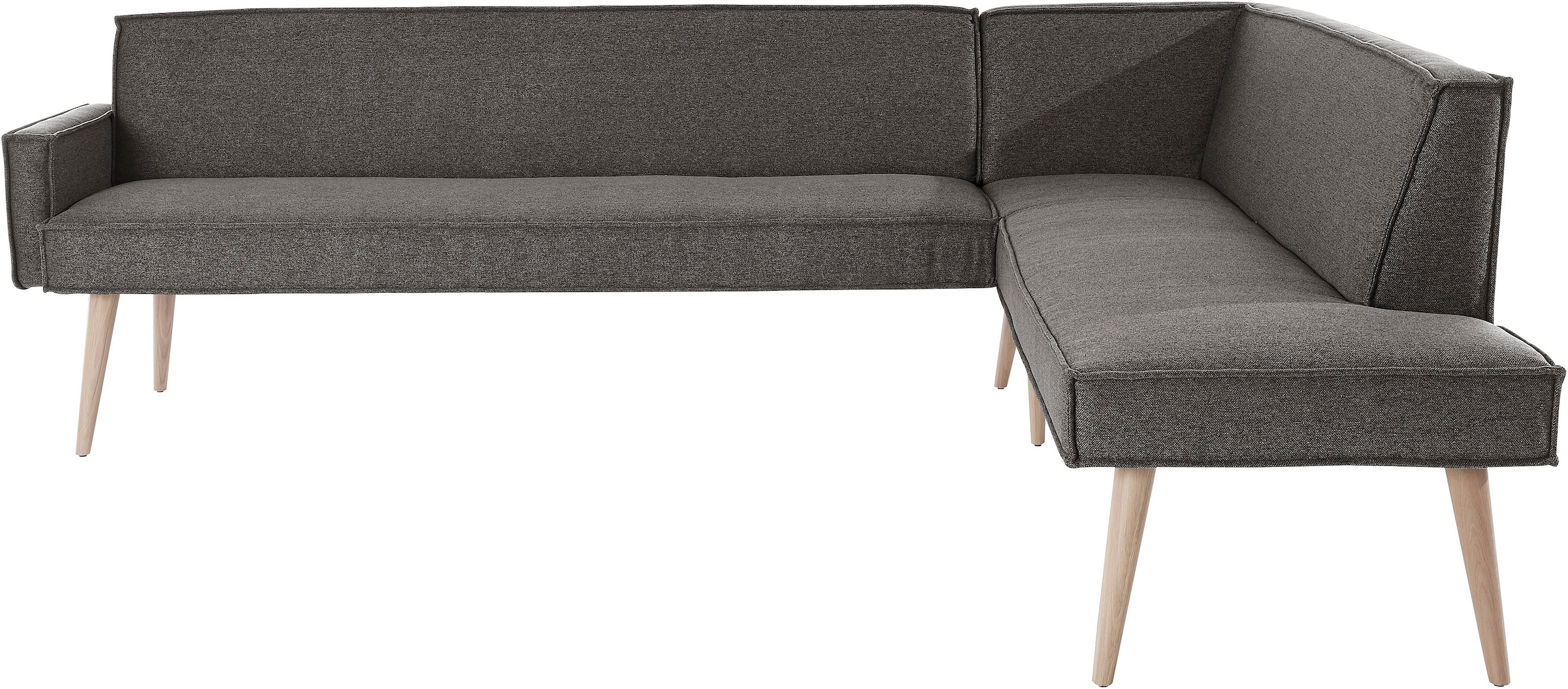 exxpo - sofa fashion Eckbank »Lungo, moderne Kedernaht, bequem und elegant, hoher Holzfuss« hochwertige Detailverarbeitung, frei im Raum stellbar