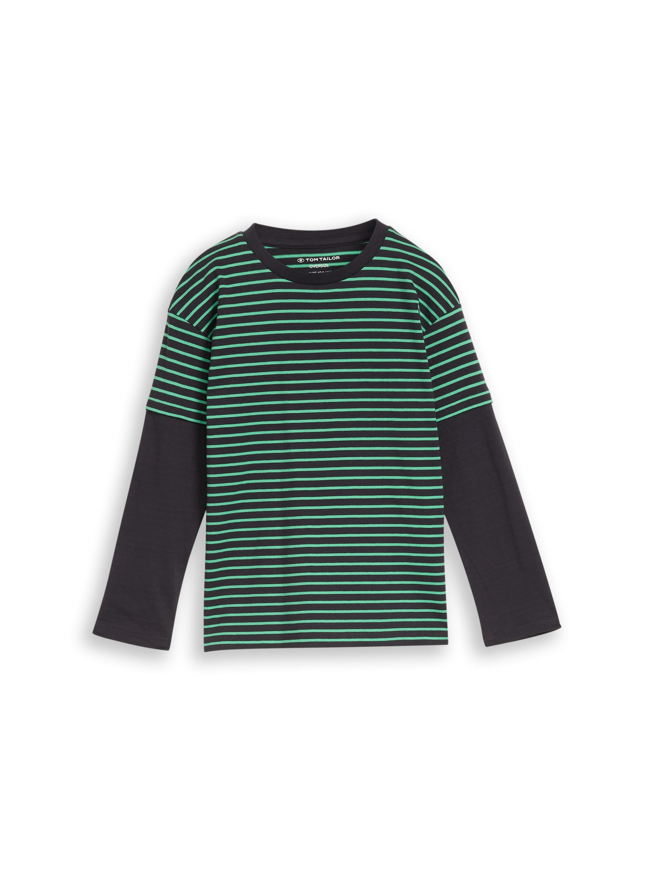 TOM TAILOR T-shirt à manches longues look rayé / color blocking / coton / pour garçons