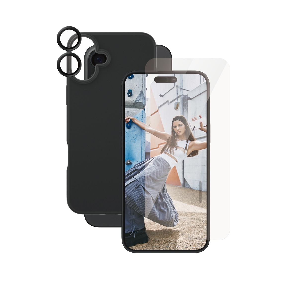 CARE by PanzerGlass Displayschutzglas »3-in-1 Protection, Glass, Case, Lenscover« für Apple iPhone 16 Plus Displayschutzfolie, Schutzfolie, Bildschirmschutz, kratz- & stossfest