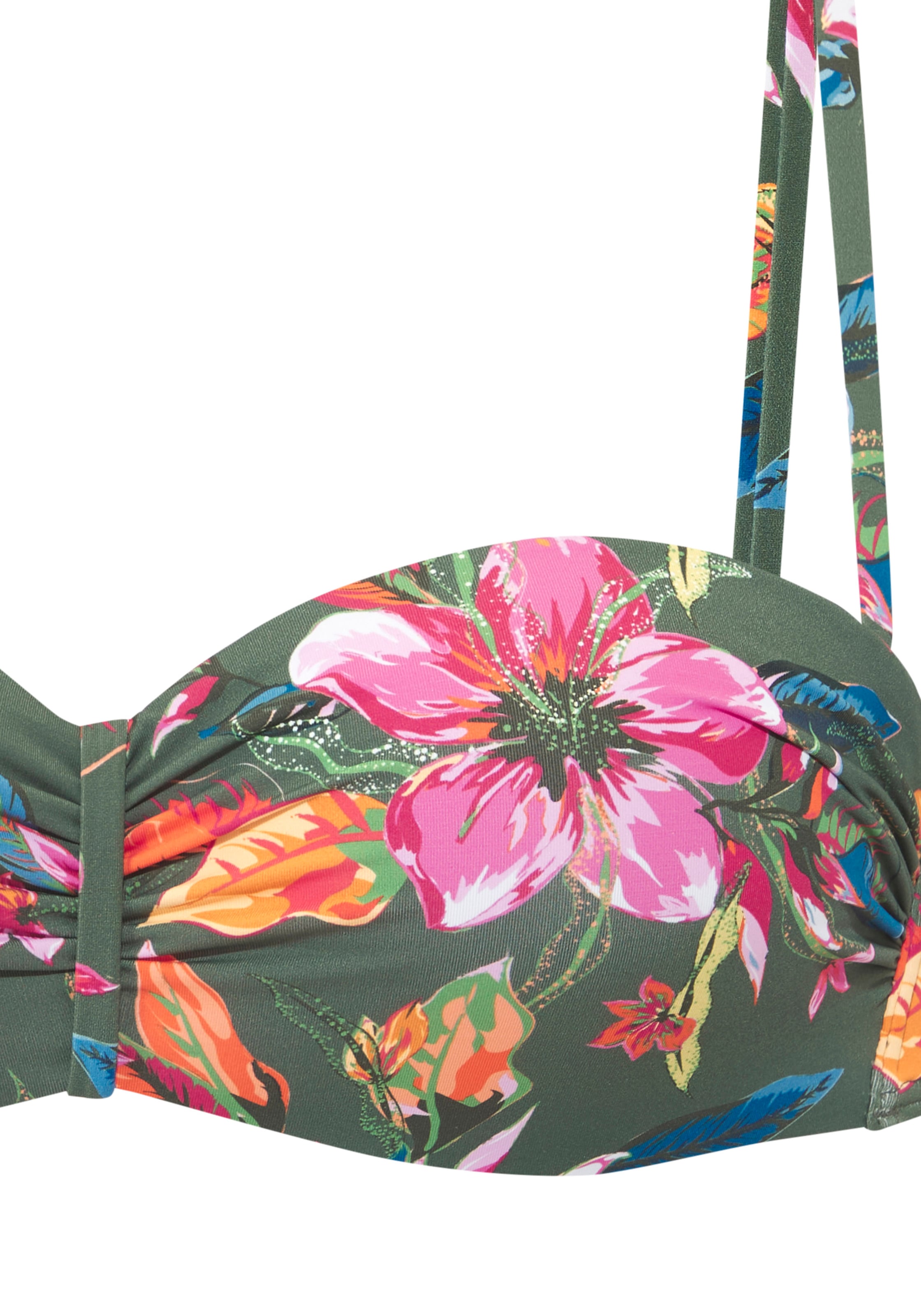 LASCANA Top bikini bandeau à armatures »Malia« mit tropischem Print