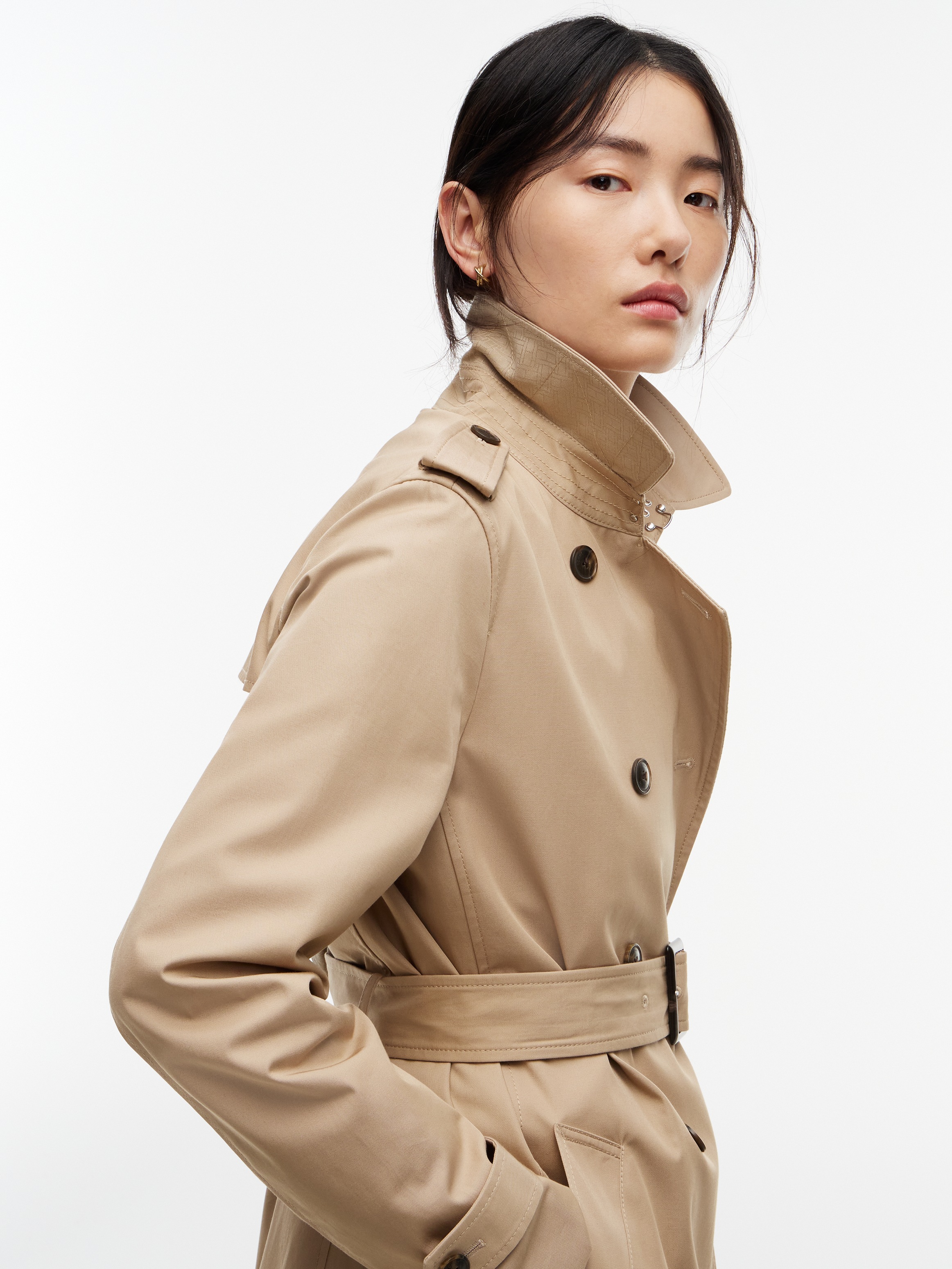 Tommy Hilfiger Trenchcoat »COTTON MONOGRAM TRENCH« Baumwolle